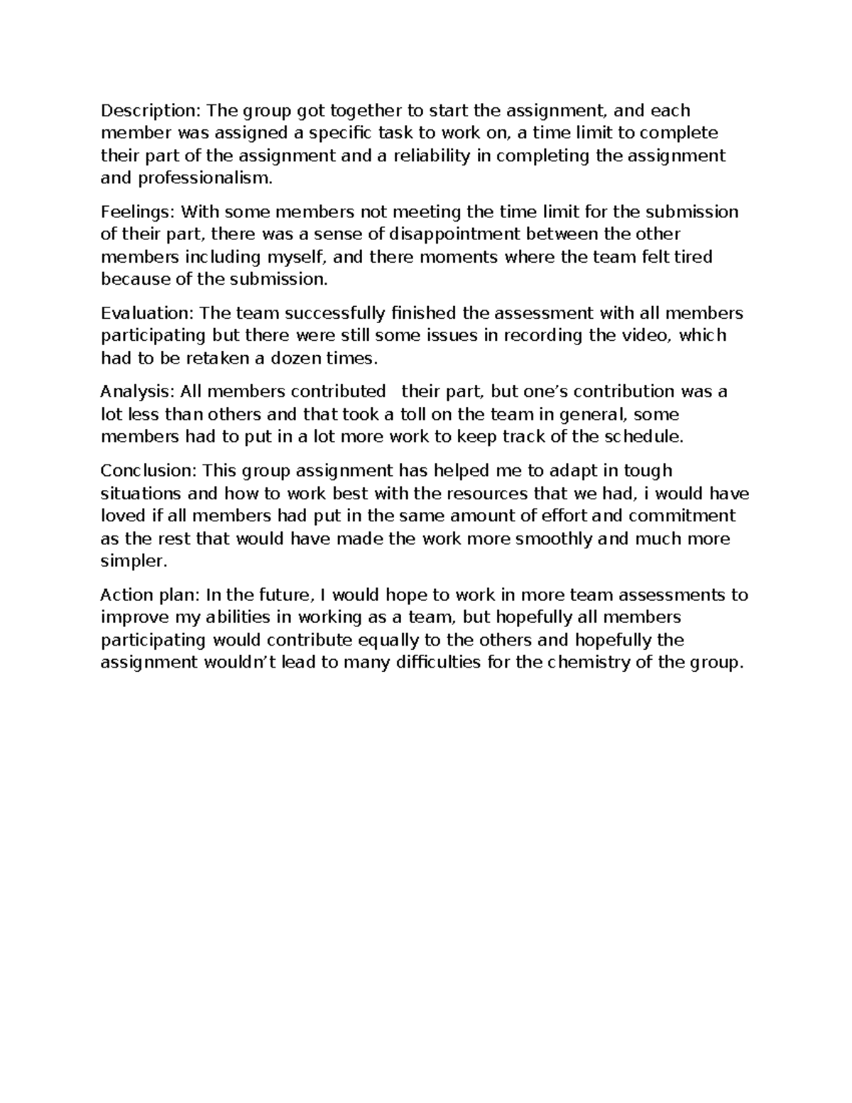 Group Assignment Reflection s4124402 LJ9: Team Dynamics and Challenges ...