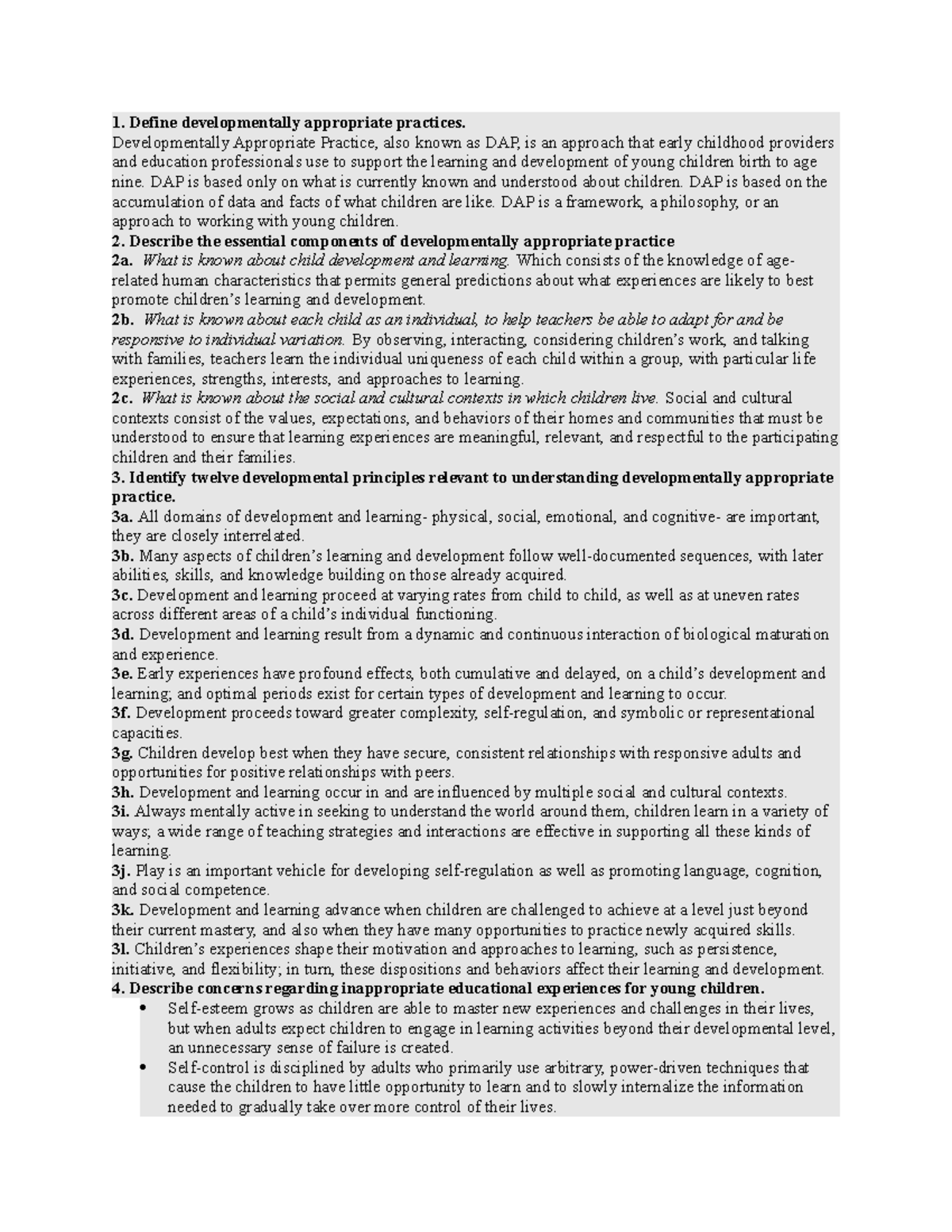 EDU 101: Discussion Questions on Developmentally Appropriate Practices ...