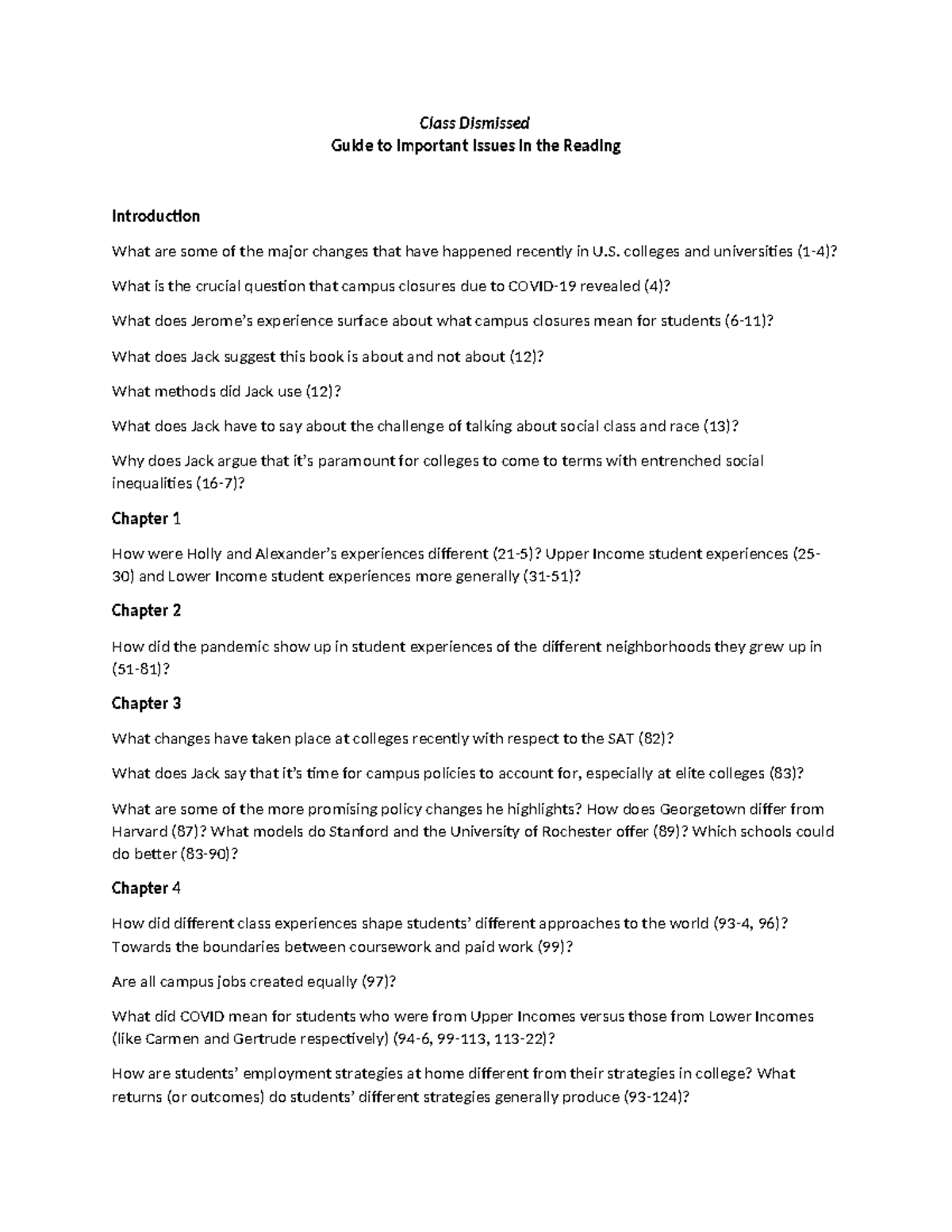 Class Dismissed Study Guide - Class Dismissed Guide to Important Issues ...