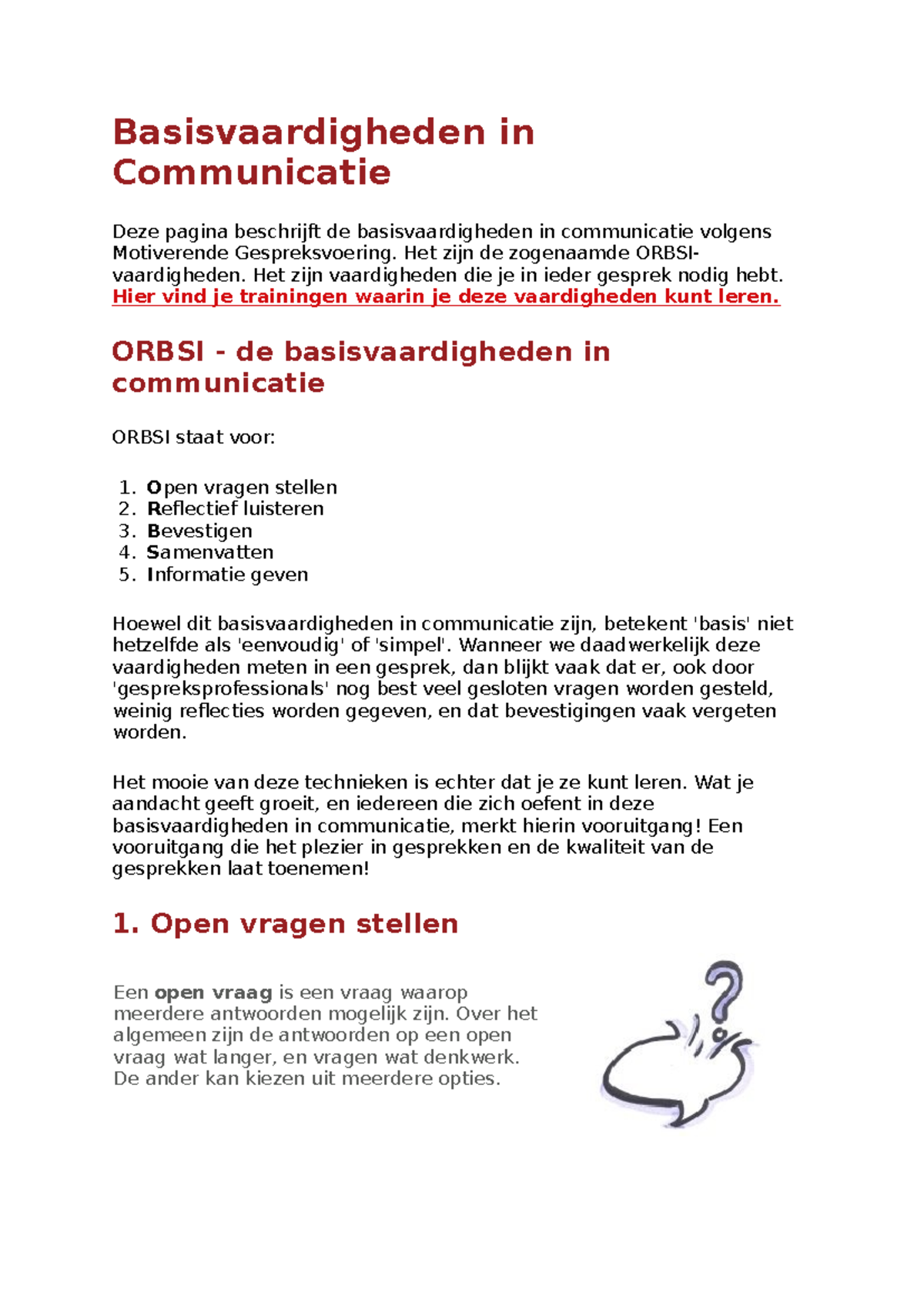 Basisvaardigheden in Communicatie volgens ORBSI: Een Overzicht ...