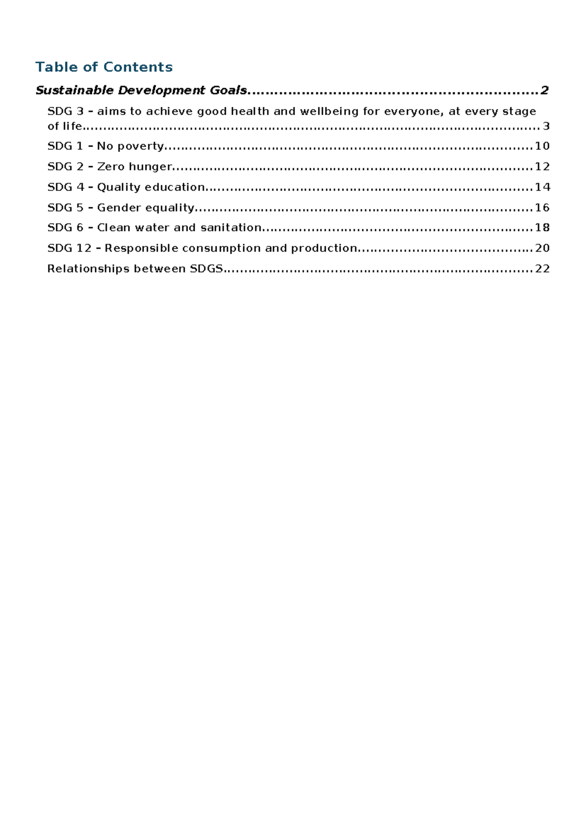 Chapter 11 Notes on Sustainable Development Goals (SDGs) - Detailed ...