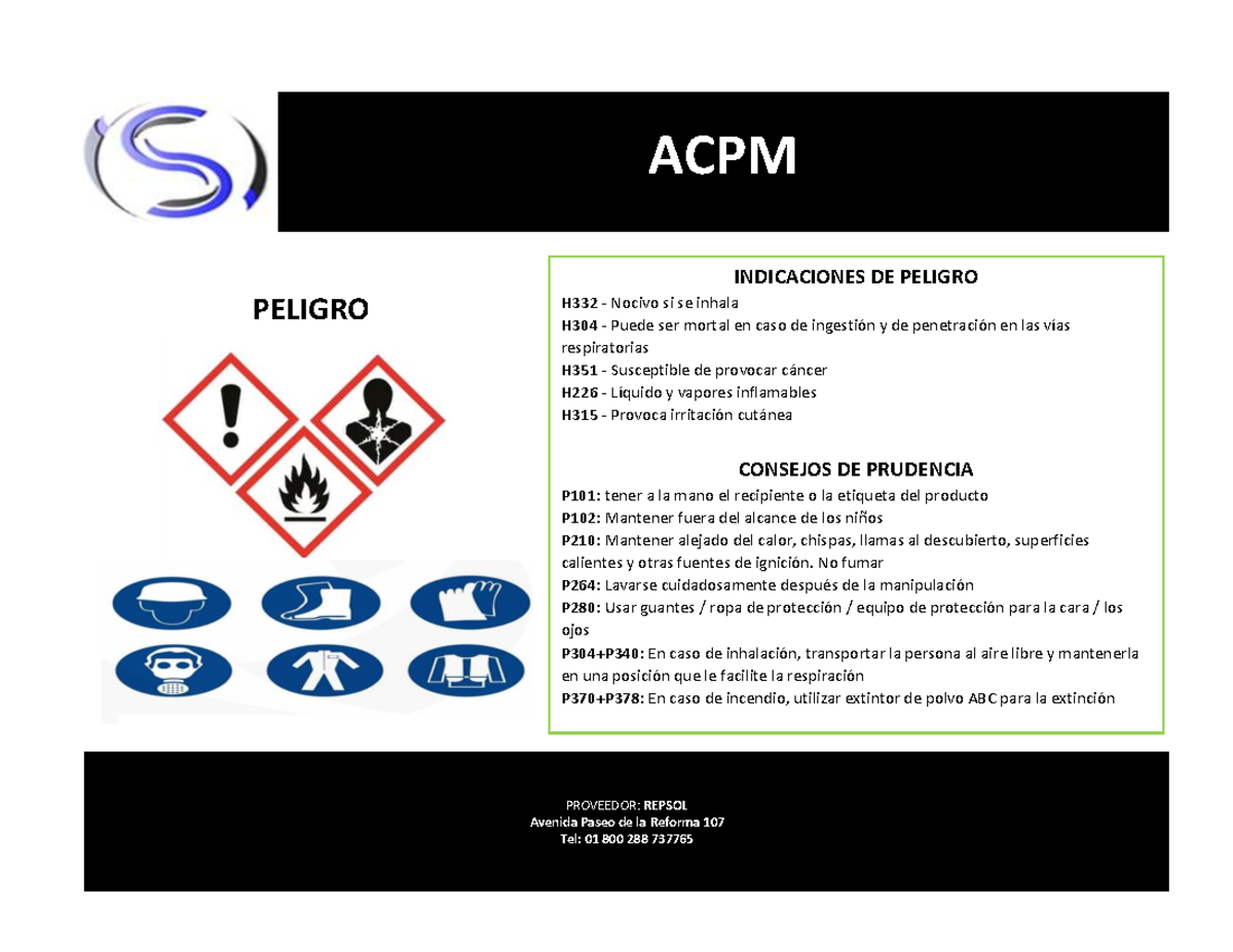 ACPM - Indicaciones de Peligro y Consejos de Prudencia para Diplomado ...