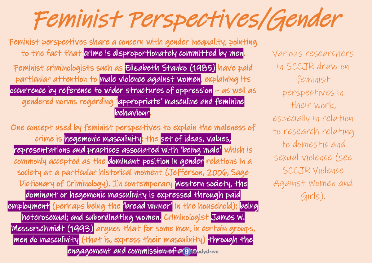 Feminist Perspectives and Gender - extra reading simplified - Feminist ...