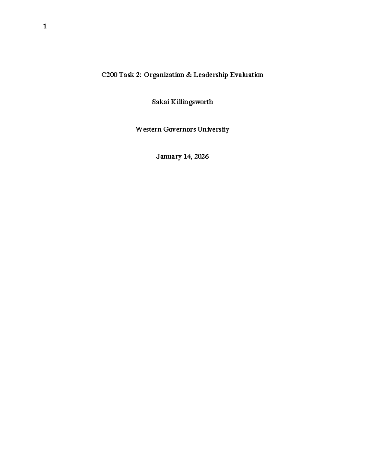 C200 Task 2: Org & Leadership Evaluation of FBI Operations Center - Studocu