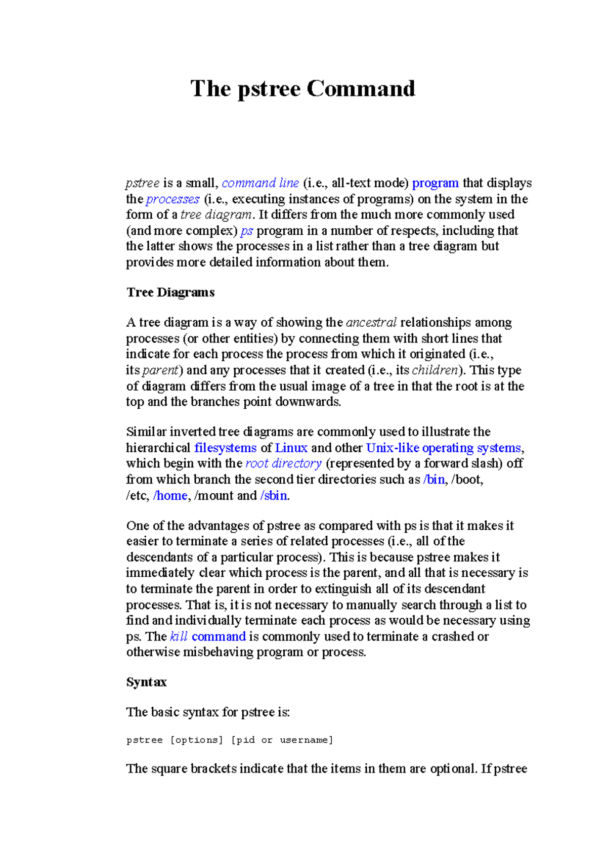The pstree Command - xcsd - The pstree Command pstree is a small ...