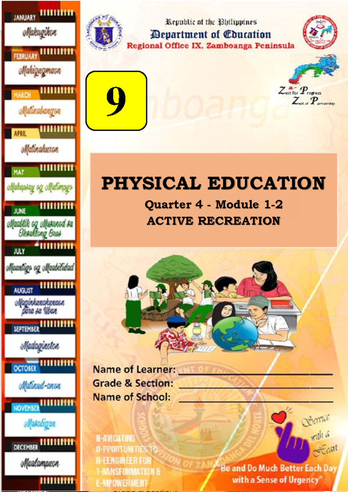 Grade 9 PE Q4 Module 1: Active Recreation Activities and Benefits - Studocu