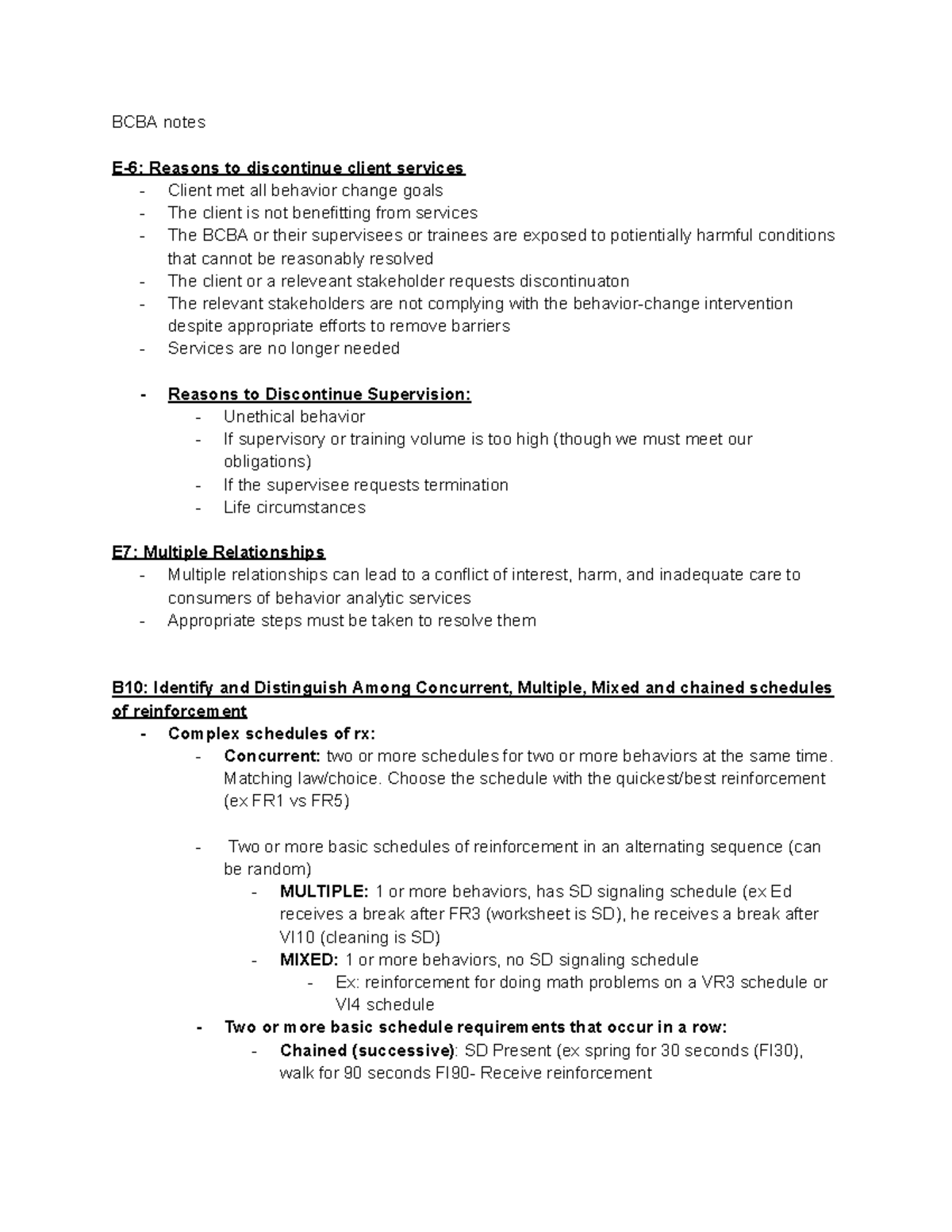 BCBA Notes on Behavior Measurement & Analysis Techniques (PSY 301 ...