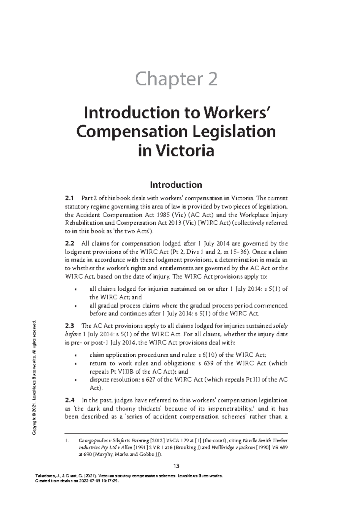 Victorian Workers' Compensation Legislation Overview - Statutory ...