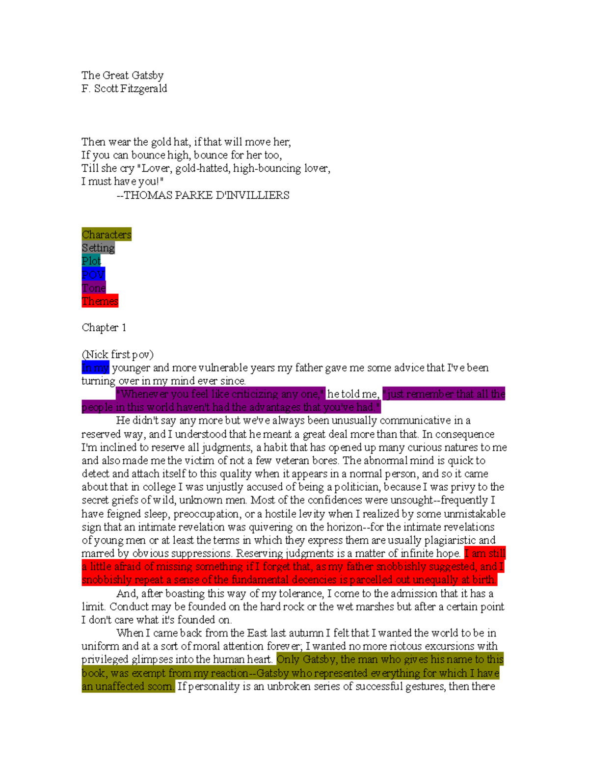 The Great Gatsby (EN 101) Complete Book with Annotations \u0026 Analysis -  Studocu, image size:1200x1553