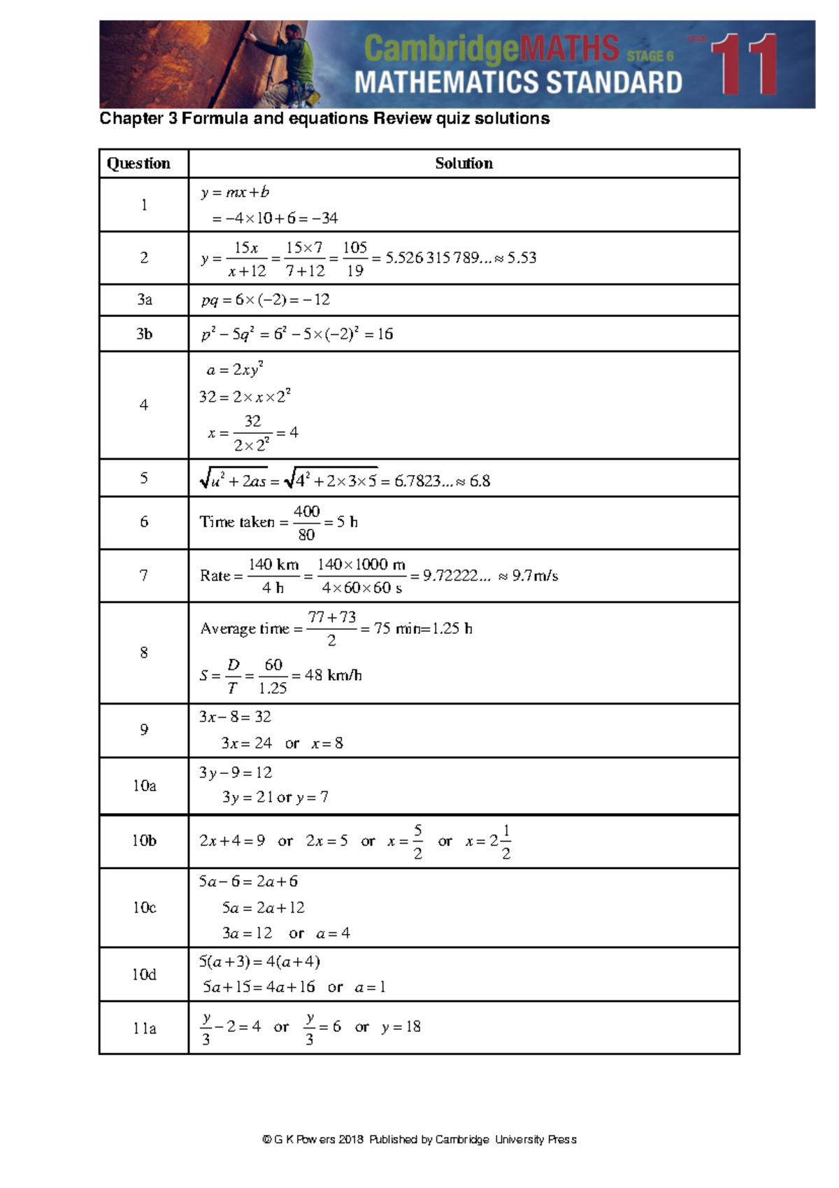 Cbhsl - Yr11 Chapter 3 Formula & Equations Review Quiz Solutions - Studocu