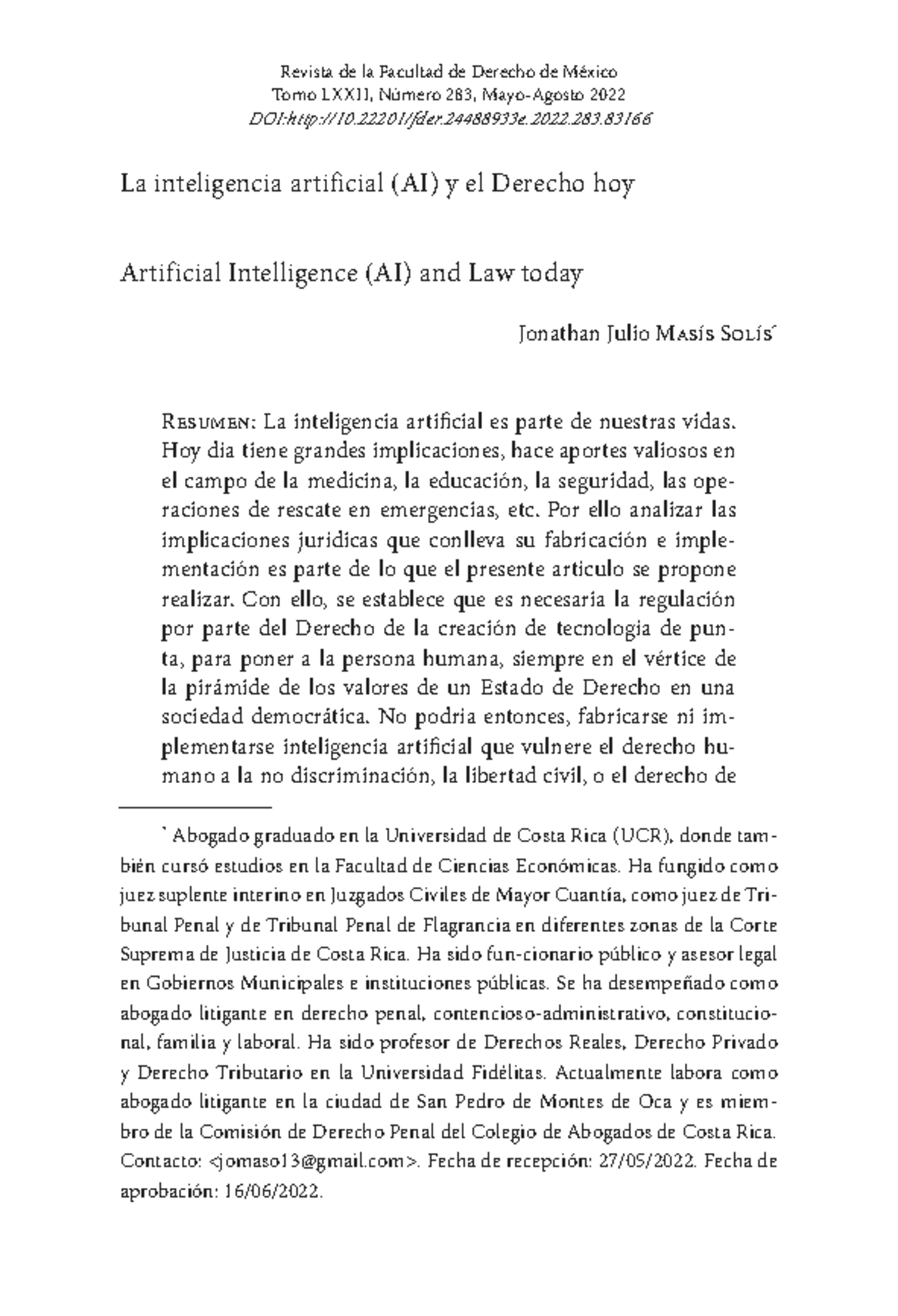 La inteligencia artificial (AI) y su impacto en el Derecho: Análisis ...