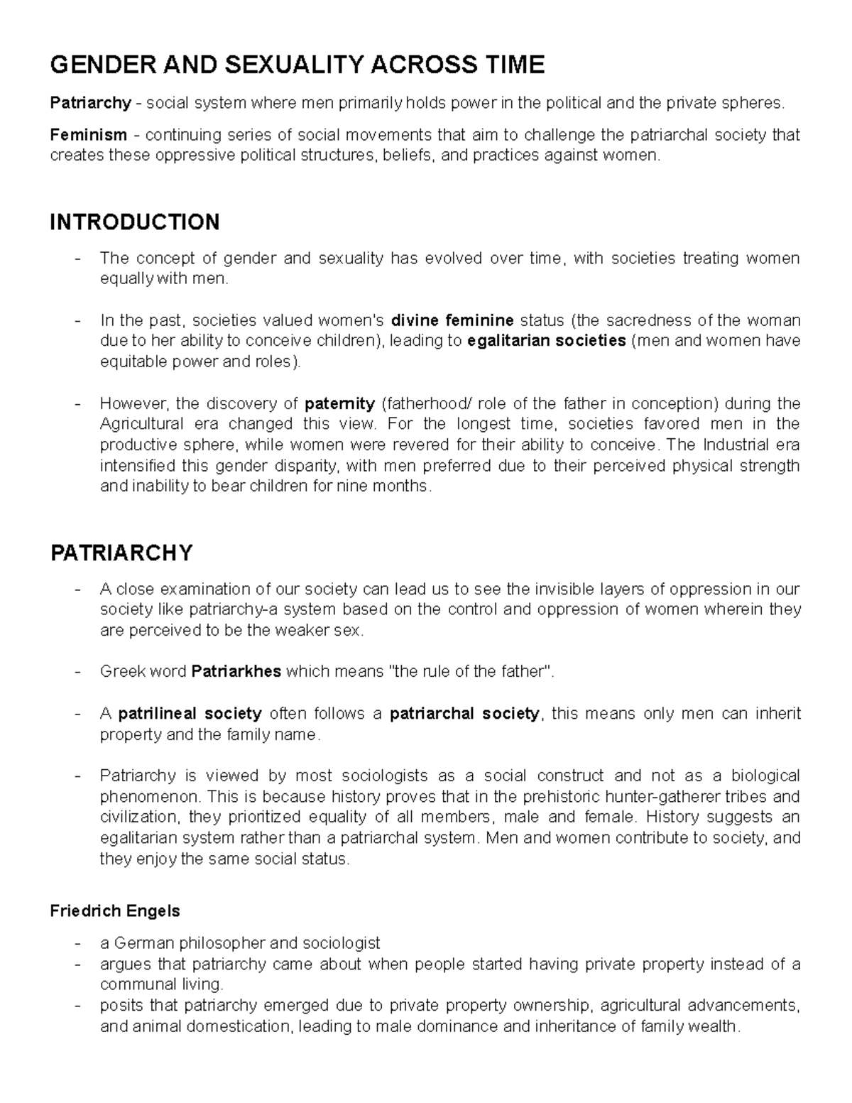 Gender and Sexuality in Historical Context: A Sociological Review - Studocu