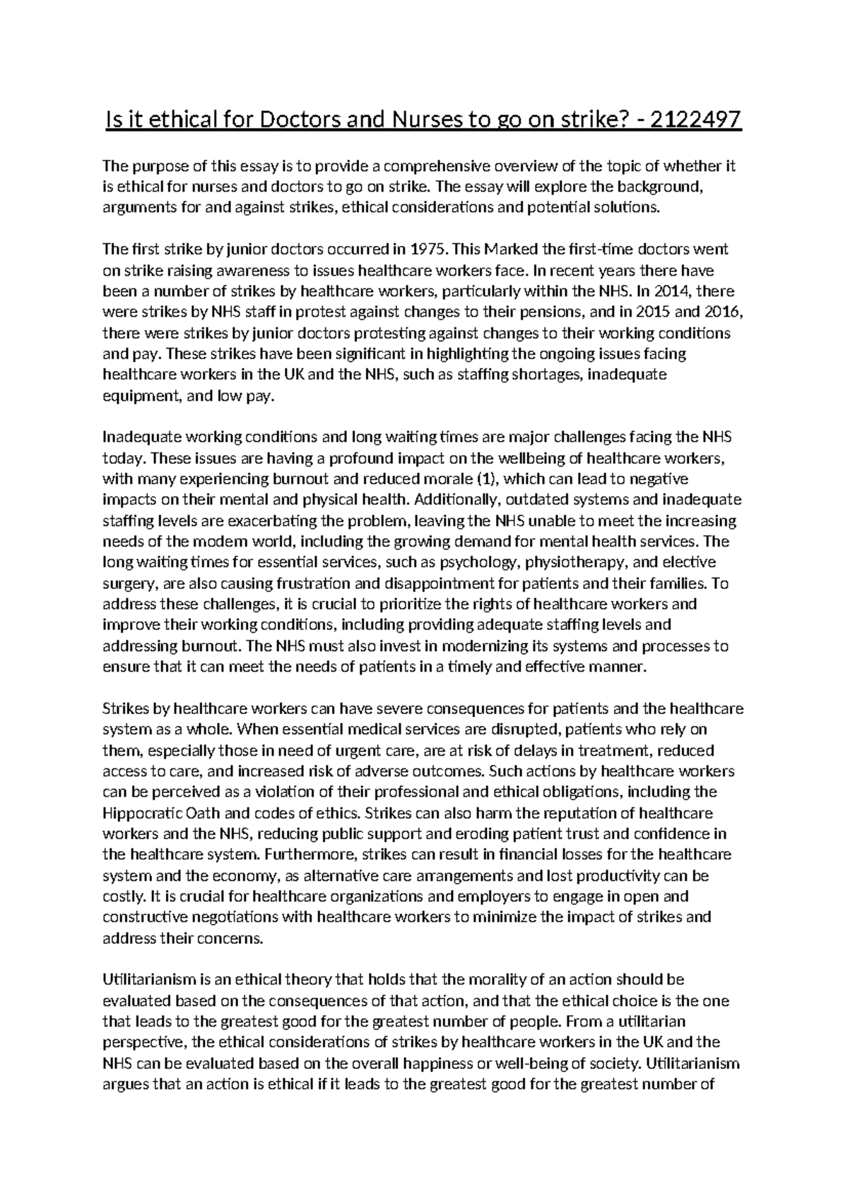 Bioethics essay - Key Skills Pharmacology assignment - Is it ethical ...