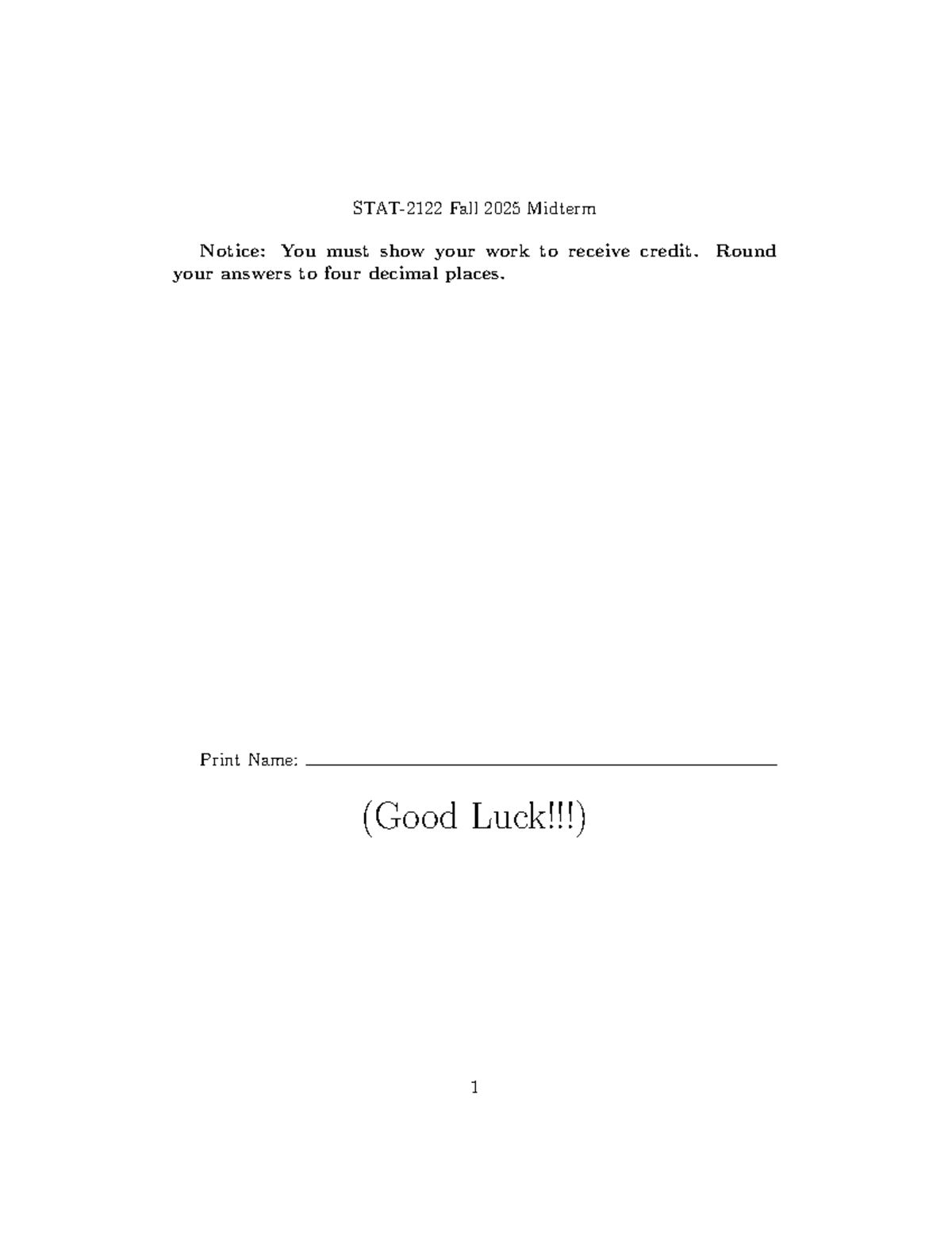 Fall 2025 Midterm Practice Test Solutions and Calculations - Studocu