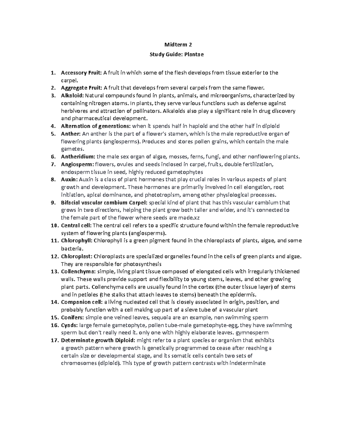BIS 2C Midterm 2 Study Guide: Key Concepts of Plantae and Life Cycles ...