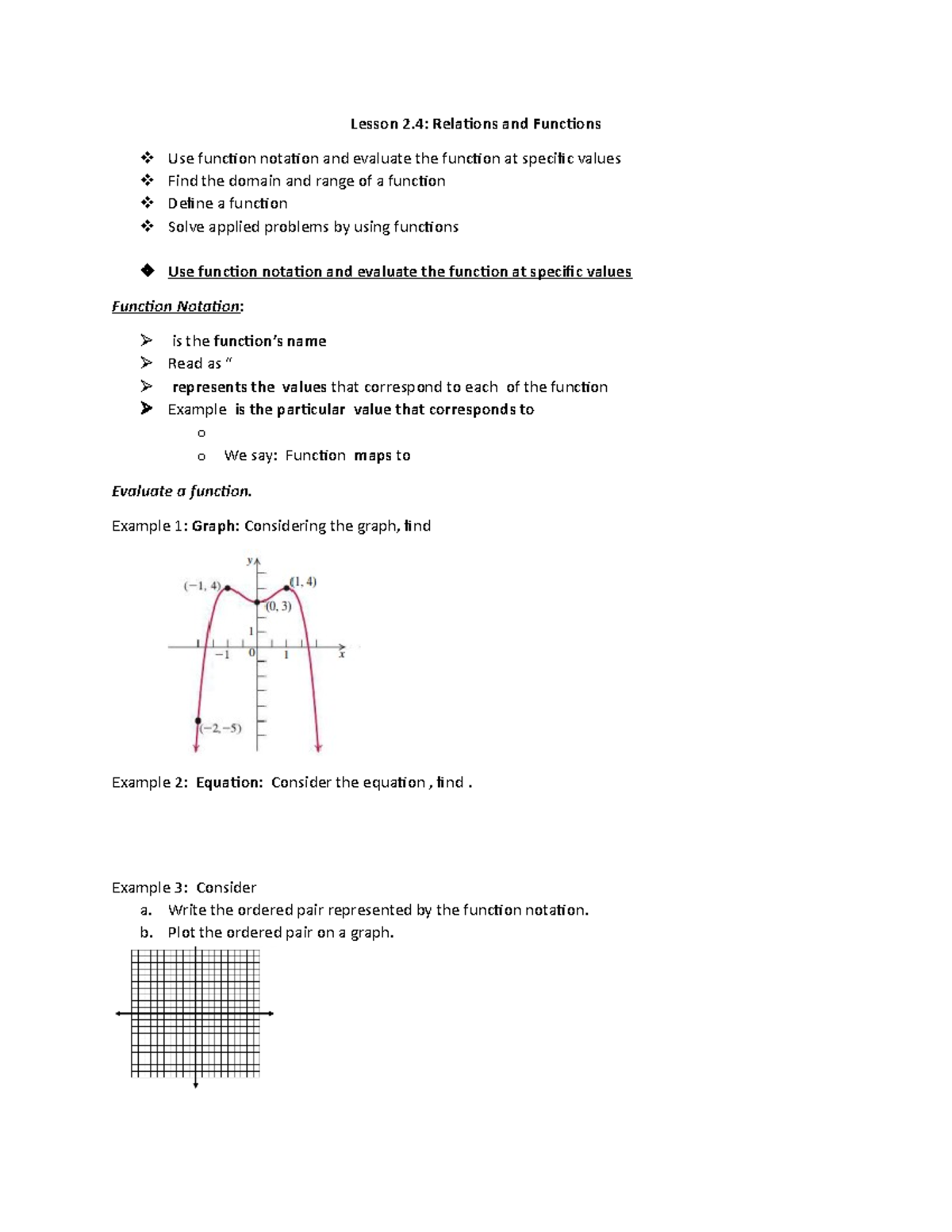 MTH125 Lesson 2.4: Exploring Relations and Functions Concepts - Studocu