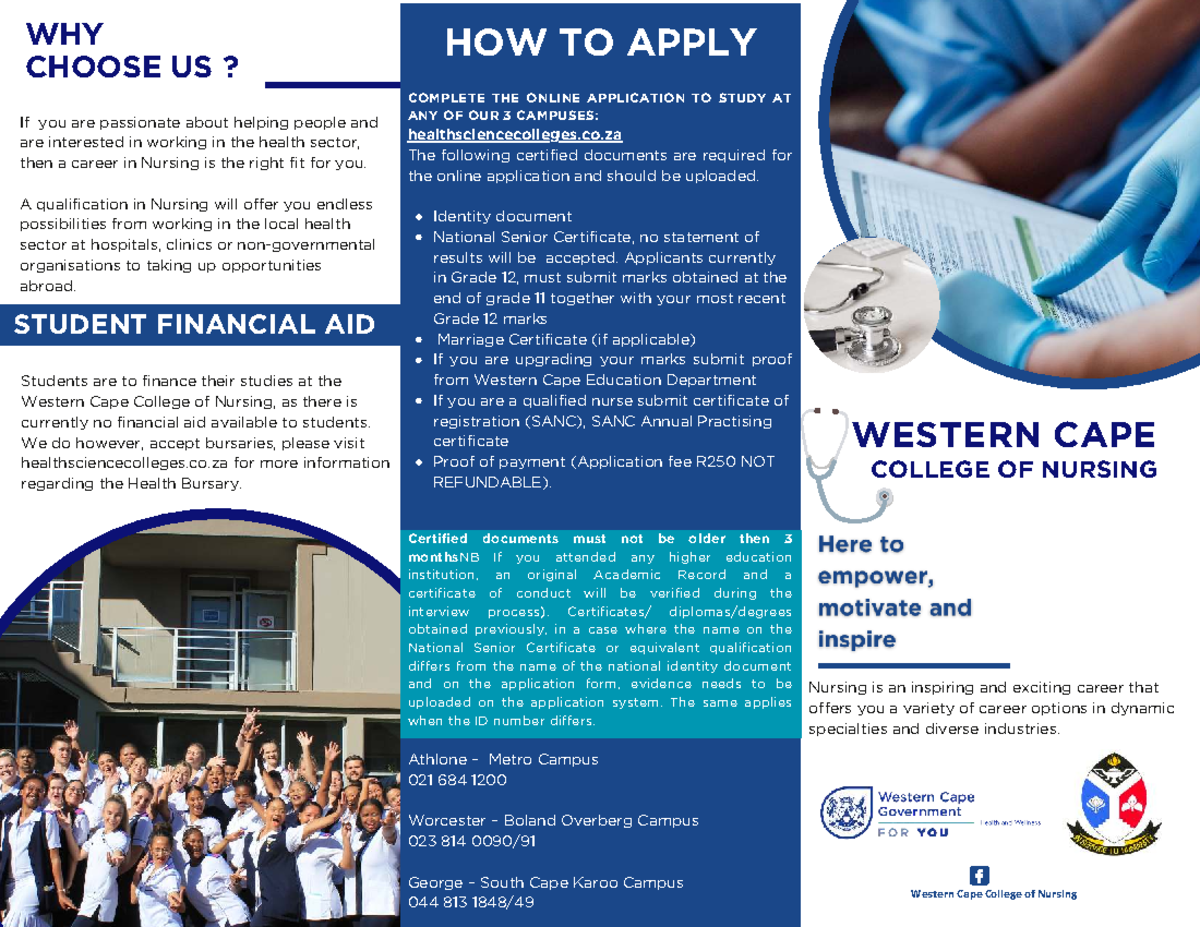 Undergraduate Nursing Programmes at Western Cape College - Studocu
