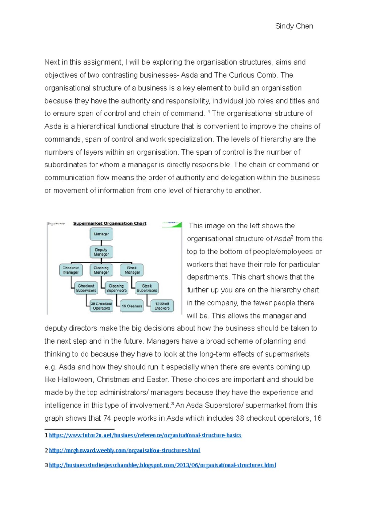 P3 Coursework: Business Structures of Asda & The Curious Comb - Studocu