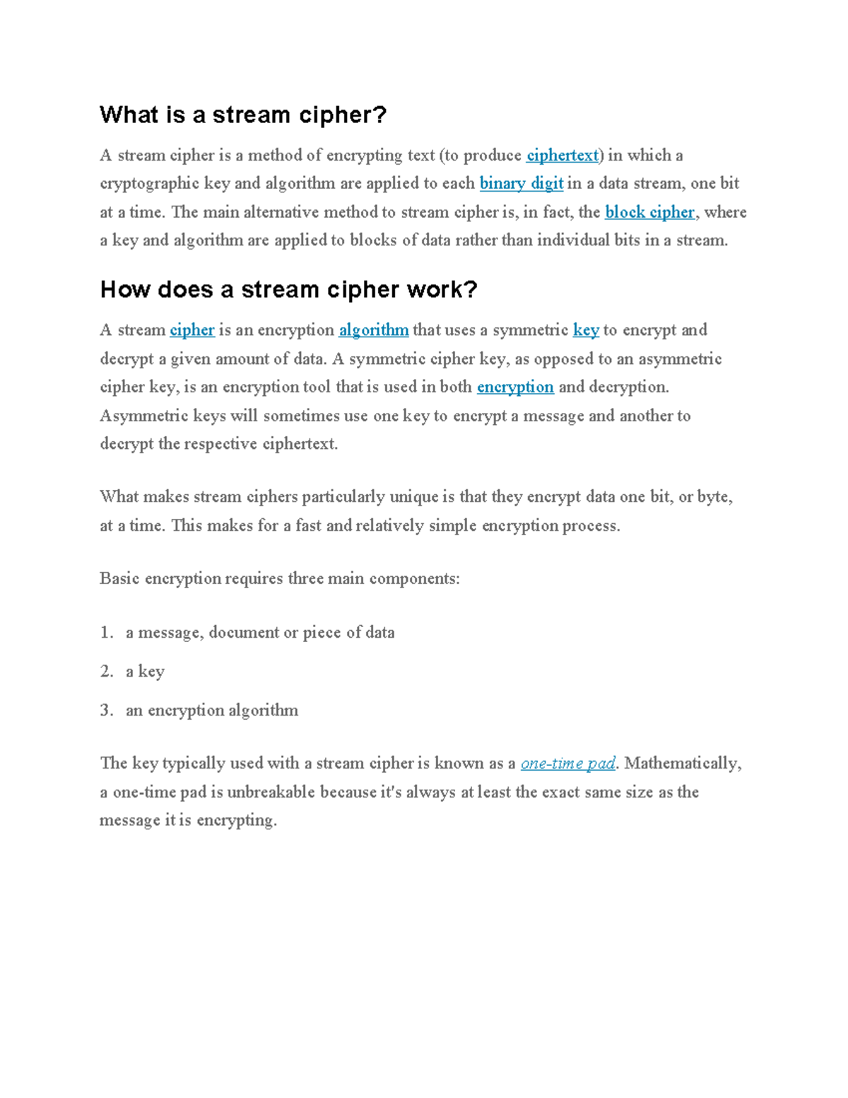 What is a stream cipher - hjxsbjxkjajkxjsjxdd - What is a stream cipher ...