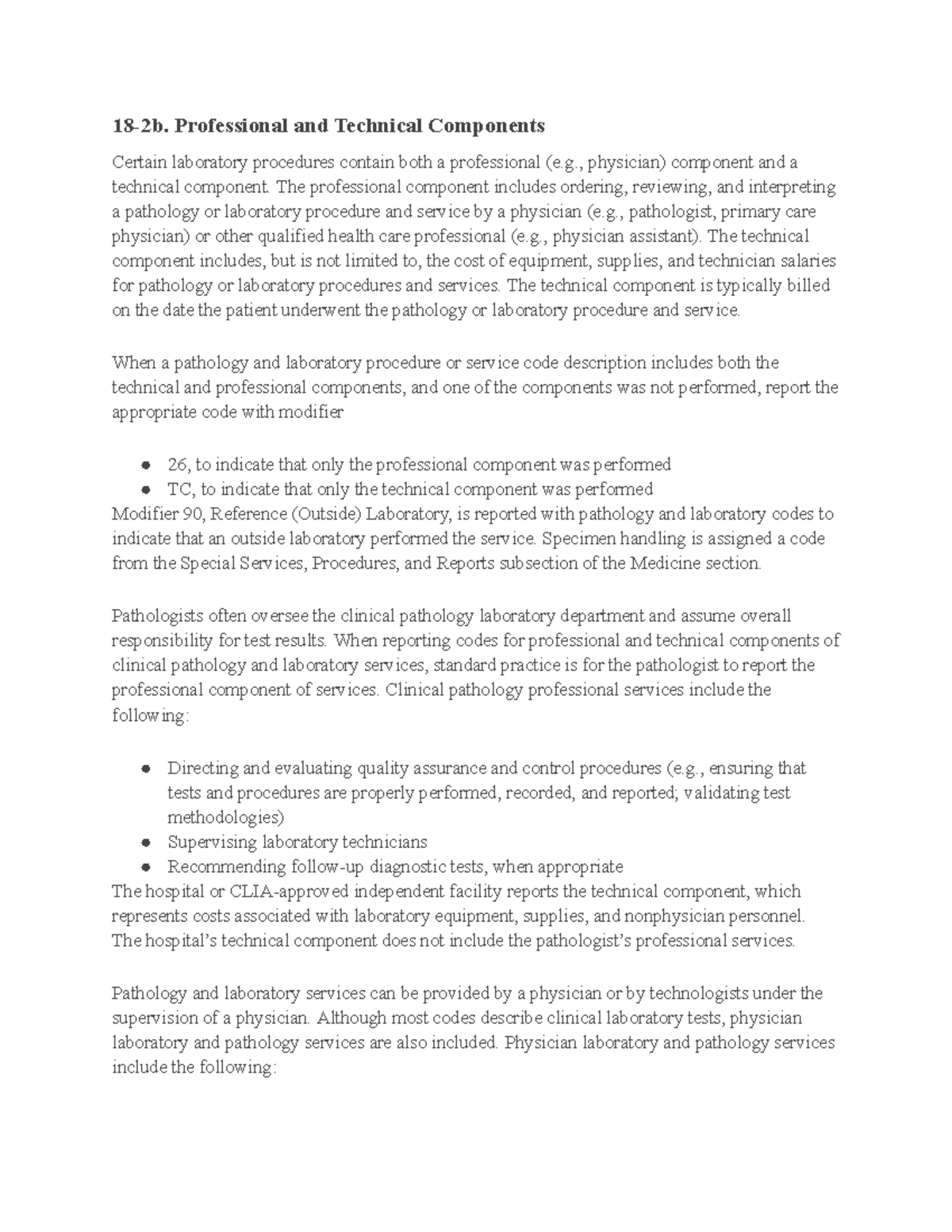 Professional and Technical Components in Lab Services: A Guide - Studocu