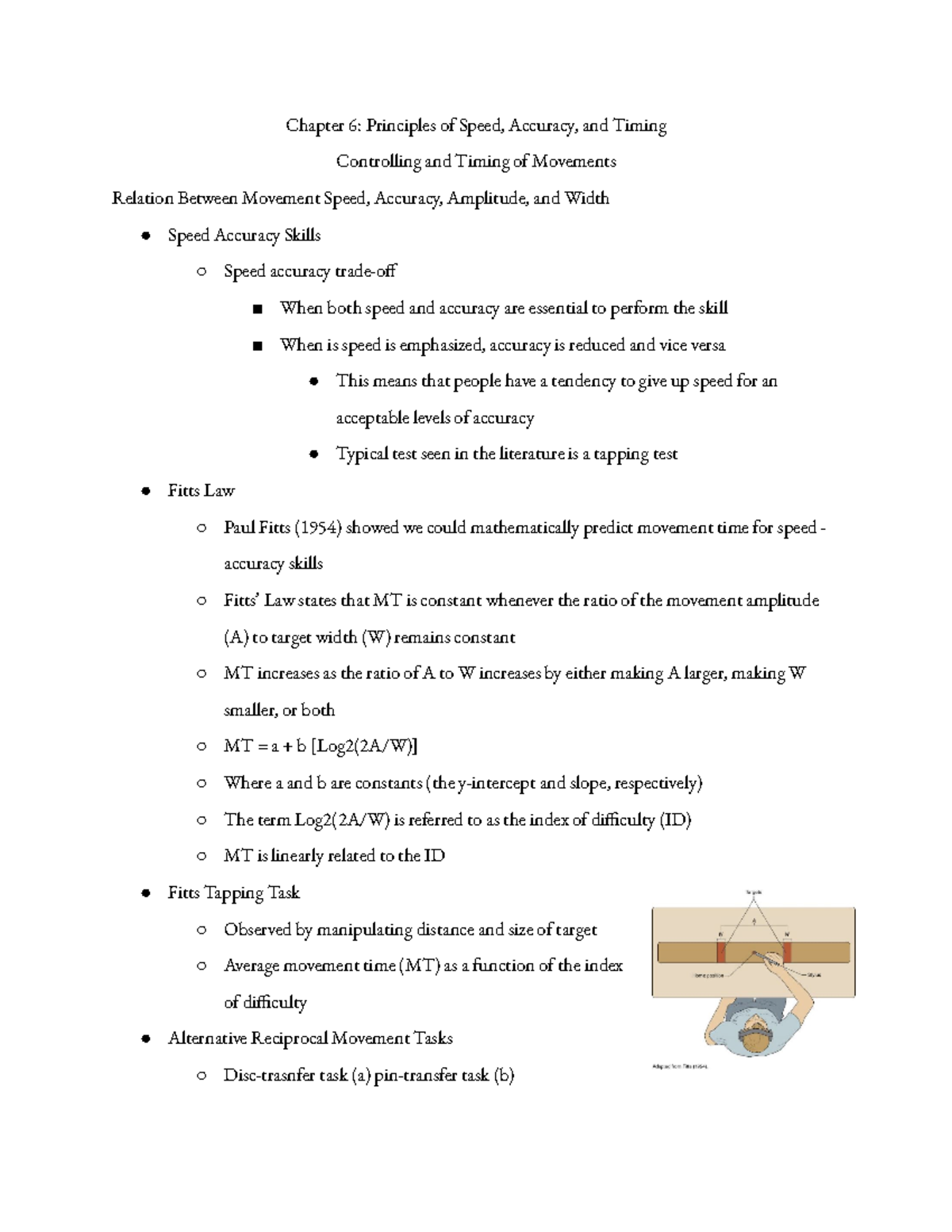 Ch 6 - Principles of Speed, Accuracy, and Timing Notes - Studocu