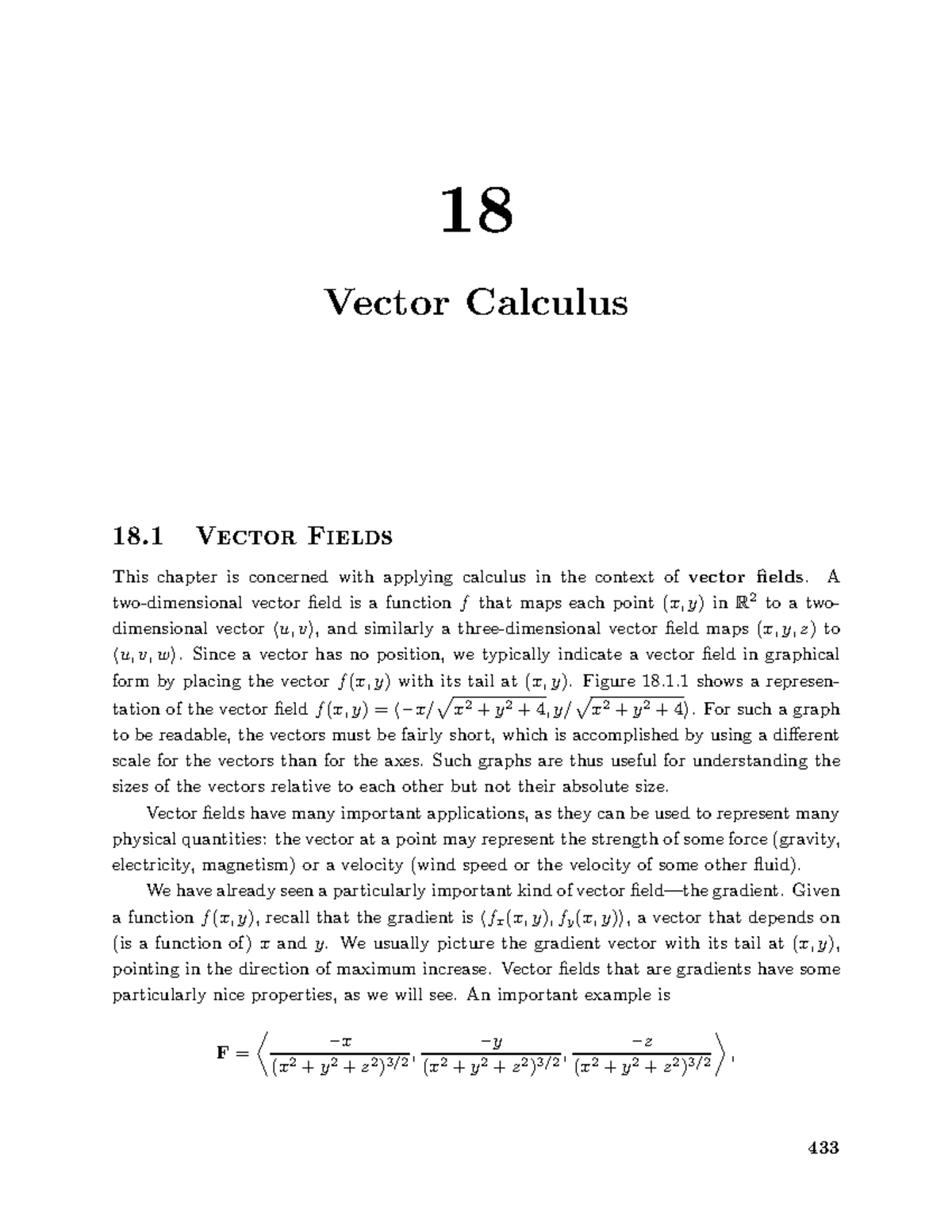 Chapter 18: Vector Fields and Calculus Applications in R² and R³ - Studocu
