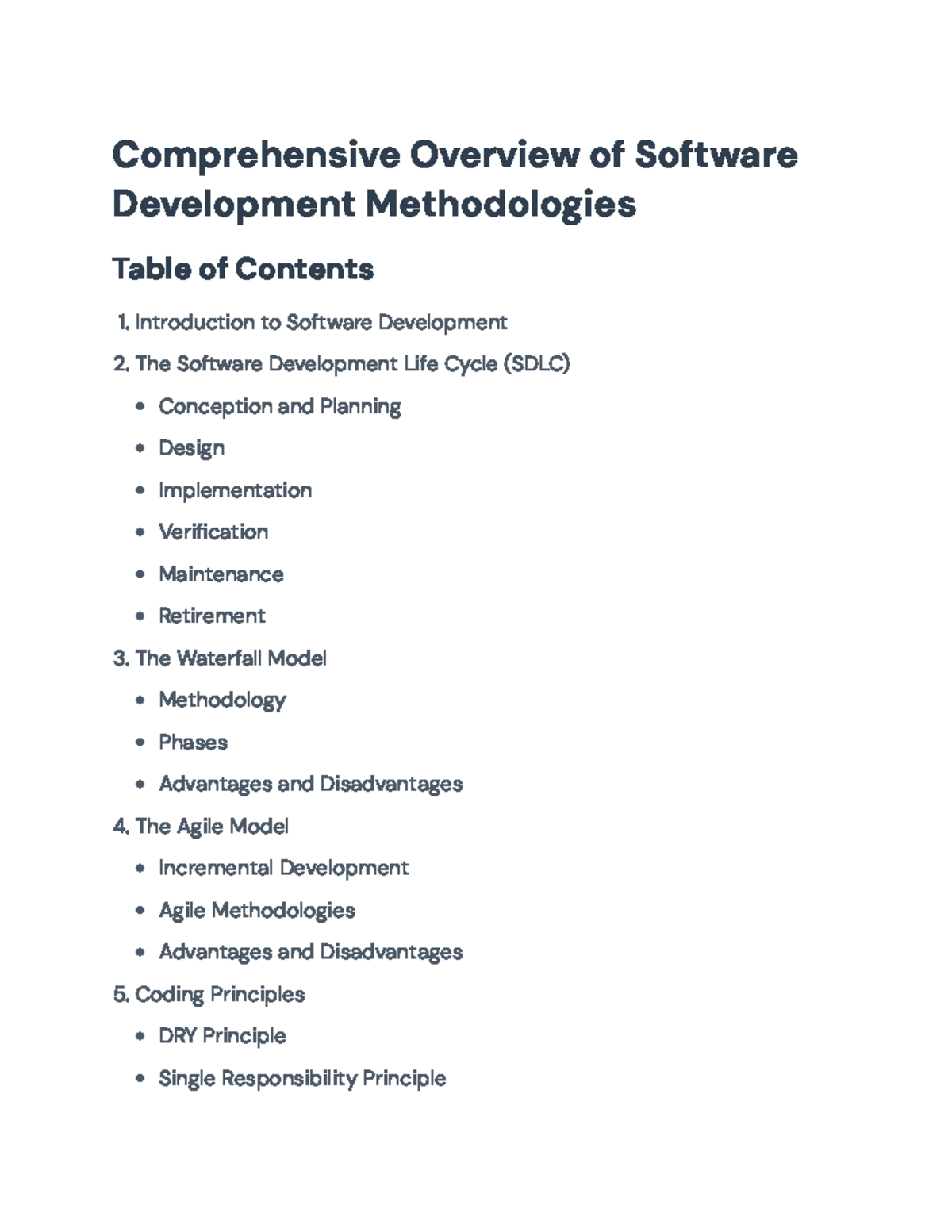CS101 Comprehensive Overview of Software Dev Models and Practices - Studocu