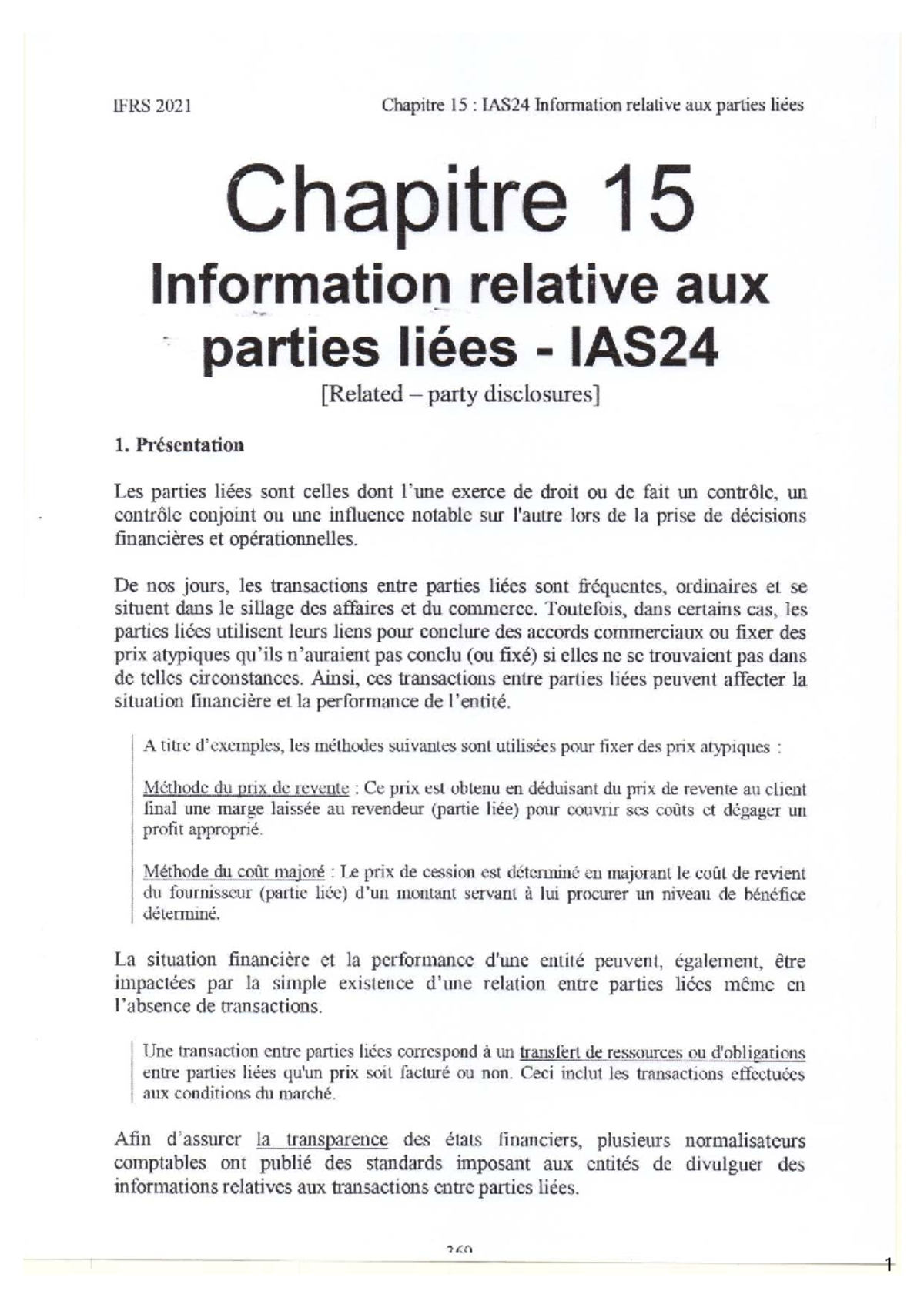 IAS 24 - Normes comptable IAS IFRS - IFRS 2021 Chapitre 15 : IAS24 ...