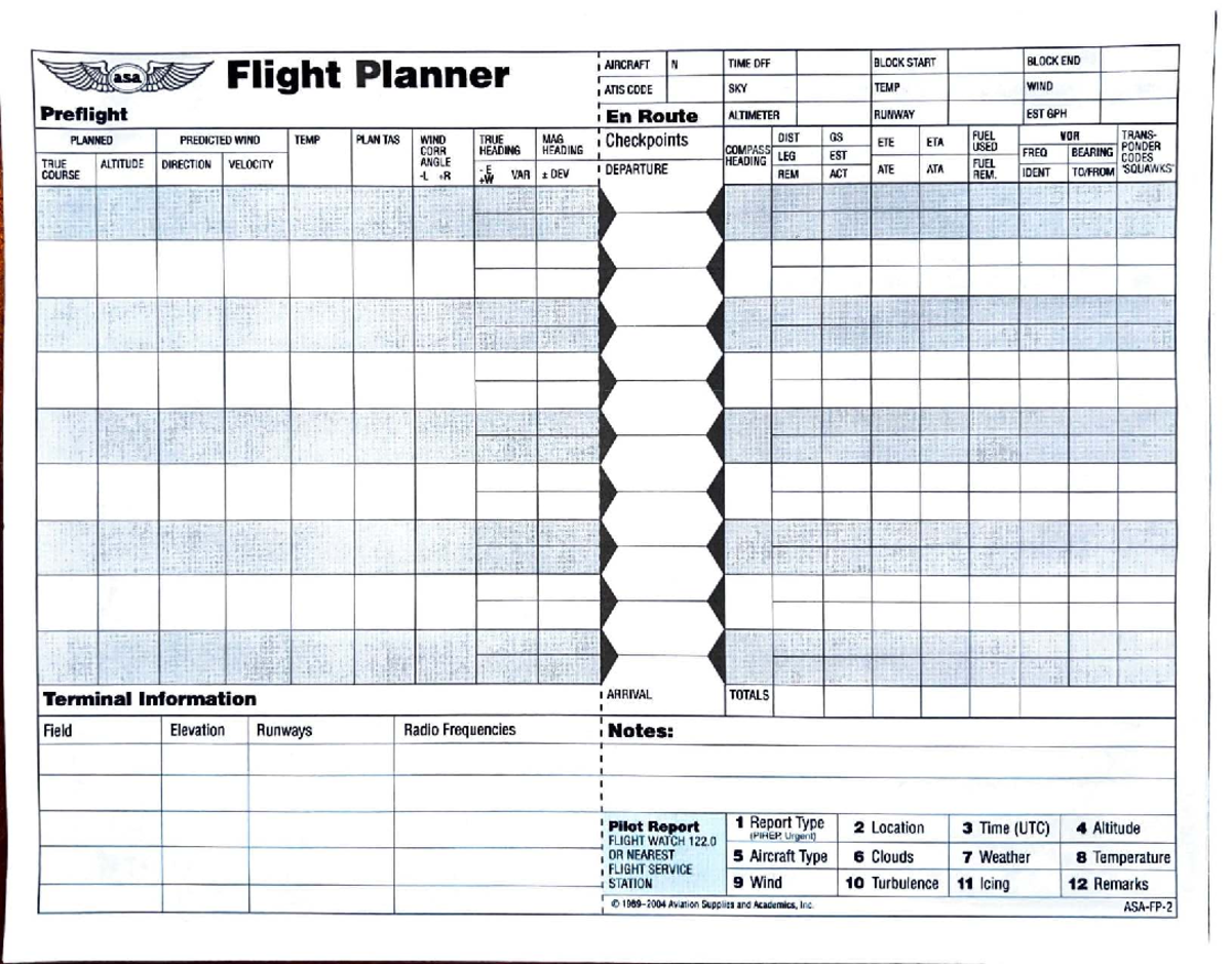 ASA Flight Planner - Test Document for Flight Operations - Studocu