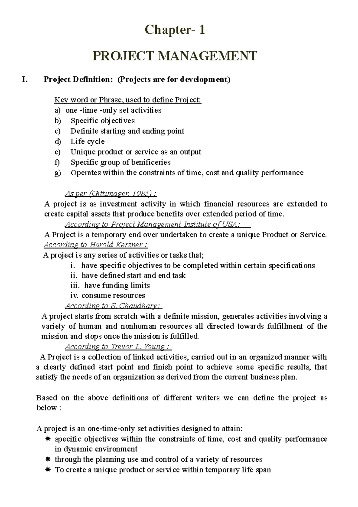 CE 431 Construction Management Lecture Notes by Prof. Dr. ATA ATUN ...