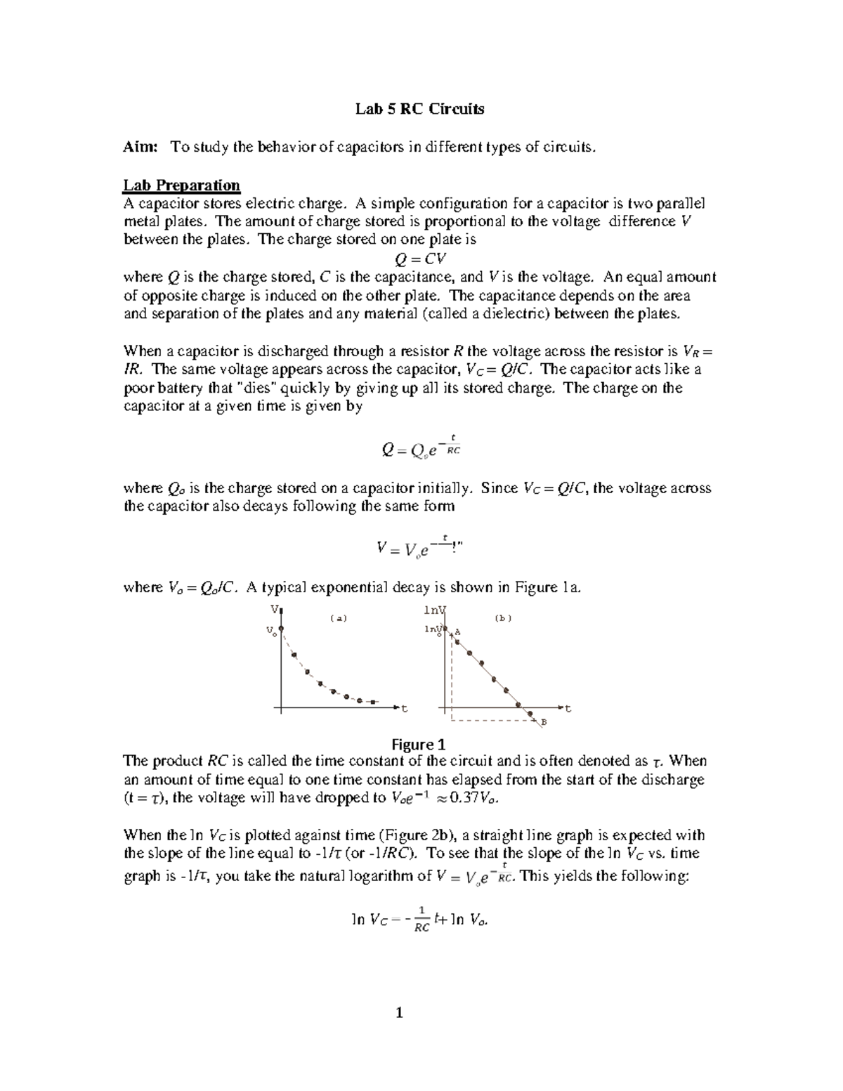 Lab 5: Exploring RC Circuit Behavior & Capacitor Discharge ...