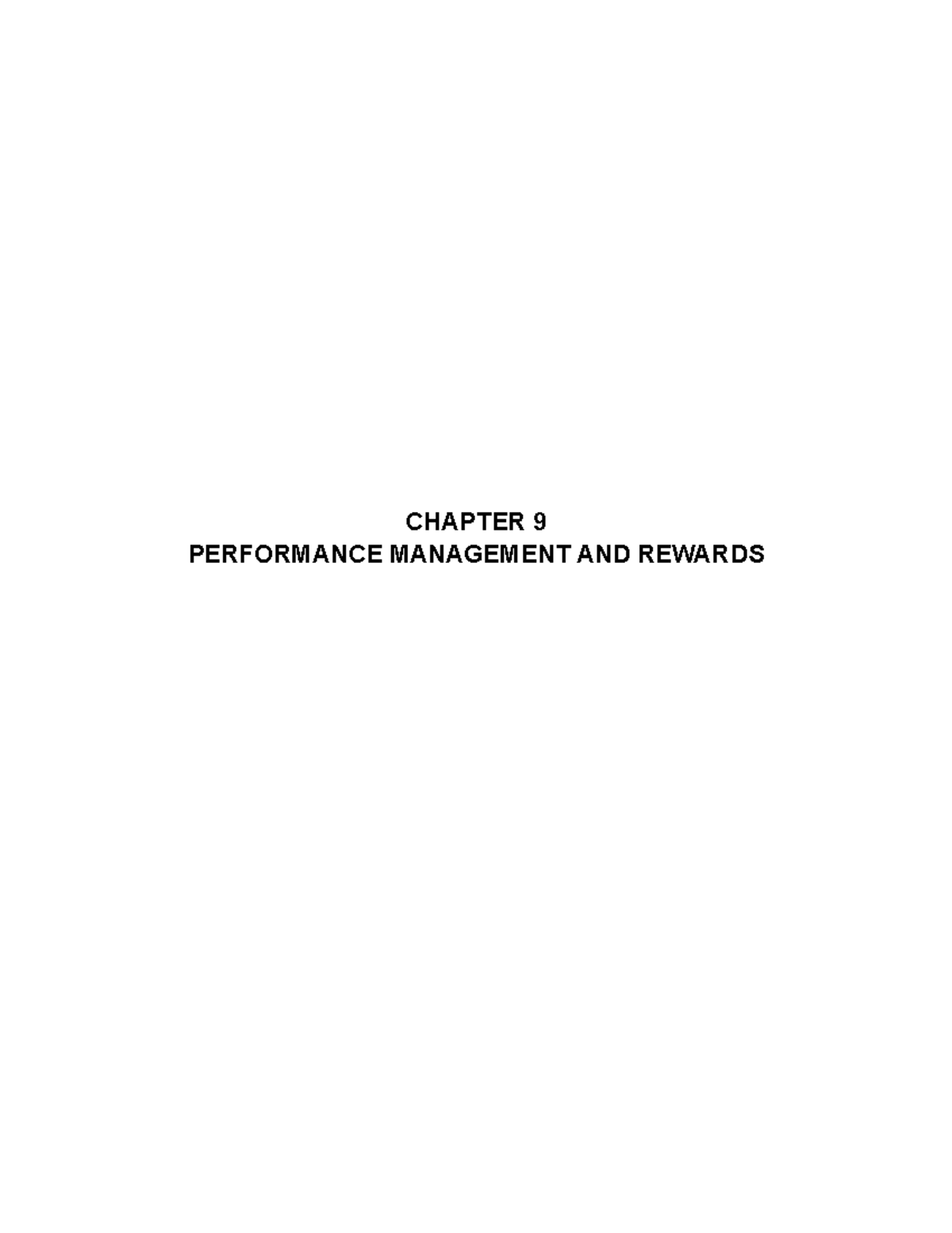 Chapter 9: Performance Management & Rewards Overview - Studocu