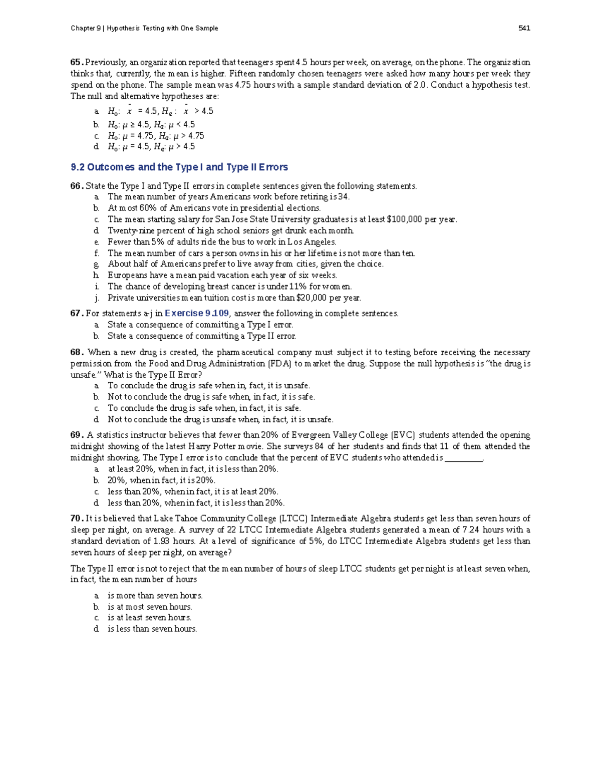 Chapter 9: Hypothesis Testing with One Sample - Introductory Statistics ...