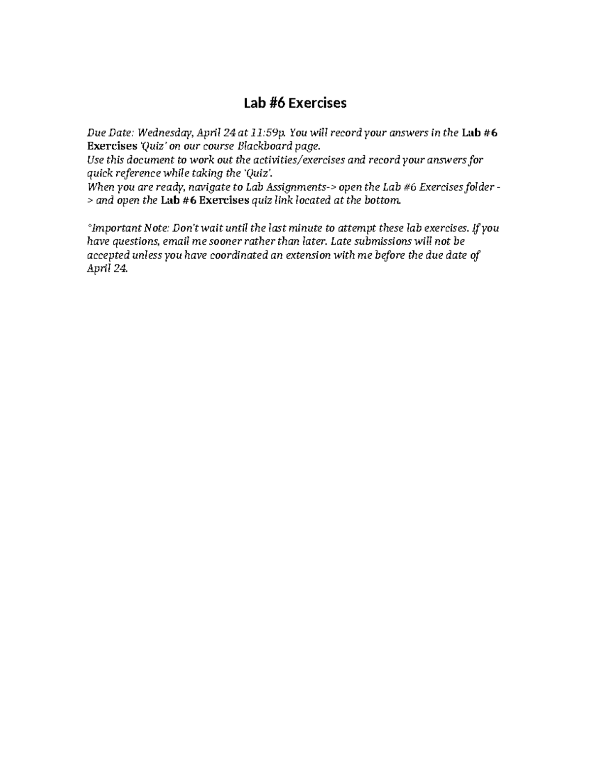 Lab 6 Exercises: Geologic Time & Radiometric Dating Quiz (Due Apr 24 ...
