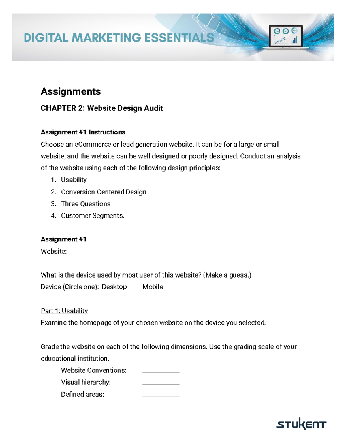 Chapter 2 Assignments Website Design Audit - Assignments CHAPTER 2 ...