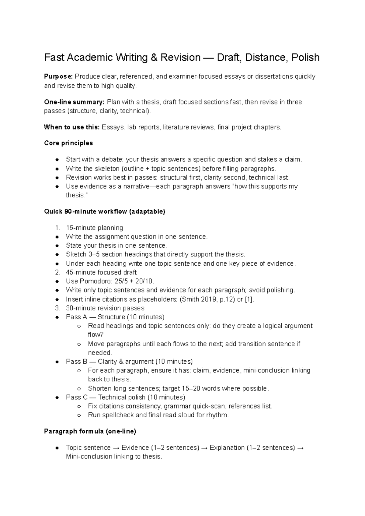Fast Academic Writing & Revision Guide: Drafting & Polishing - Studocu