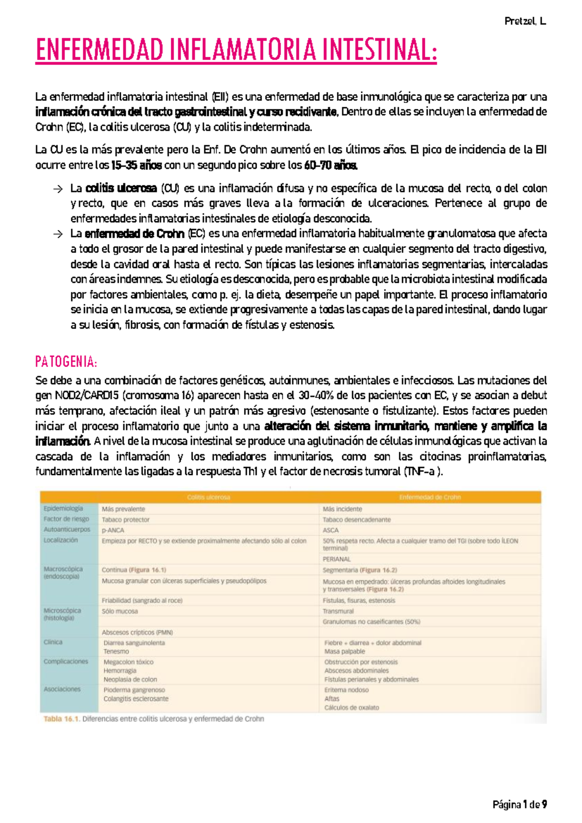ENFERMEDAD INFLAMATORIA INTESTINAL: Análisis y Tratamiento (EII) - Studocu