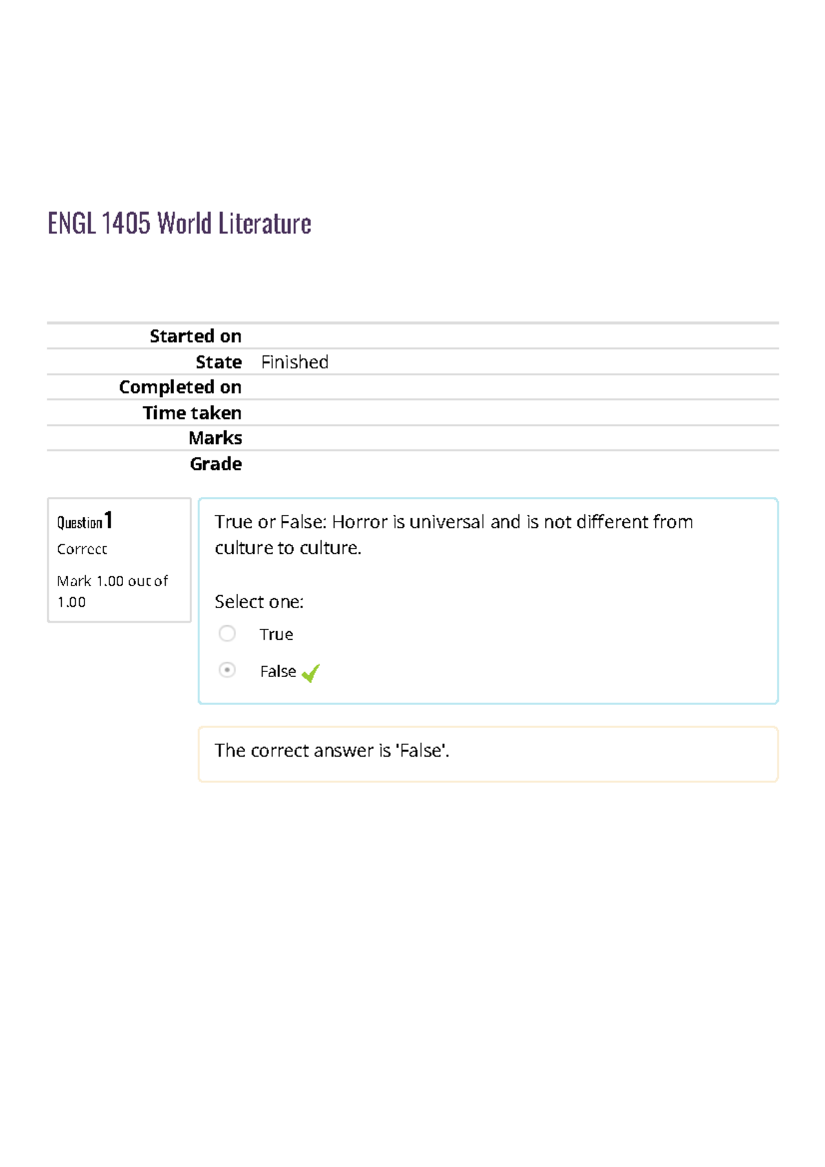 Graded Quiz Unit 3 2020, questions and answers - Question 1 Correct ...