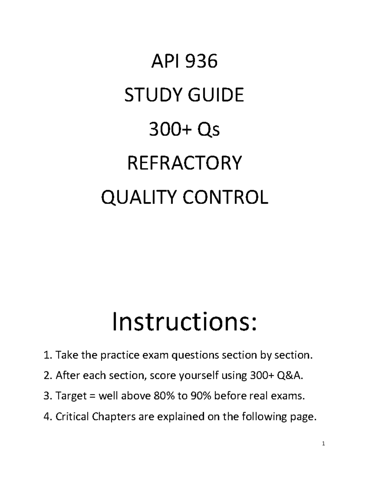 API 936 Practice Exam Study Guide - 300+ Refractory Questions - Studocu