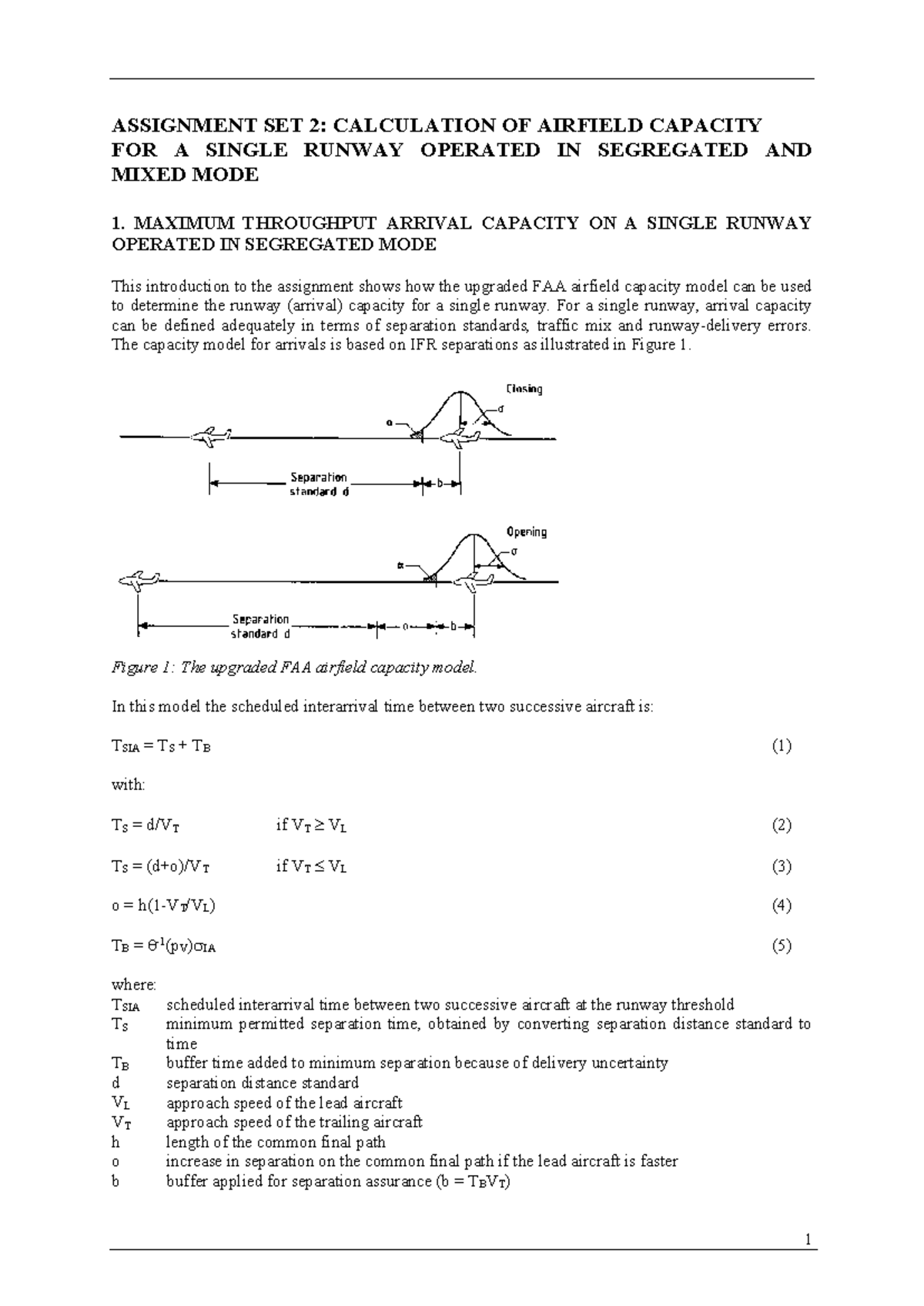 Assignment 2: Airfield Capacity Calculation for Single Runway ...