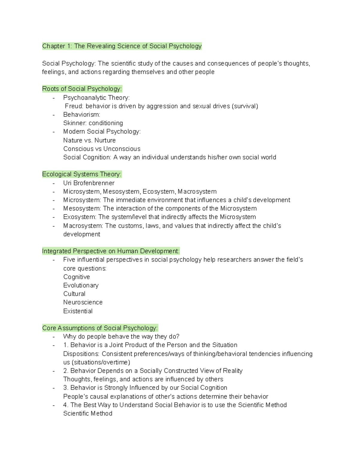 Social Psychology Chapter 1 - Chapter 1: The Revealing Science of ...