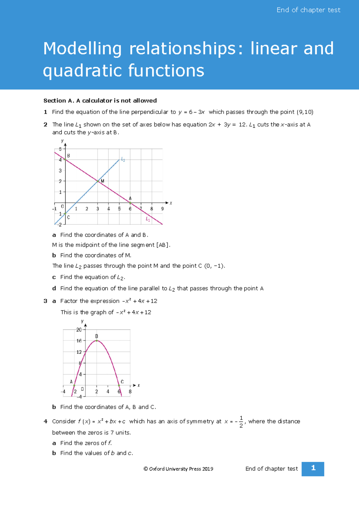 Chapter 3 Midterm Review: Modelling Relationships in Functions - Studocu