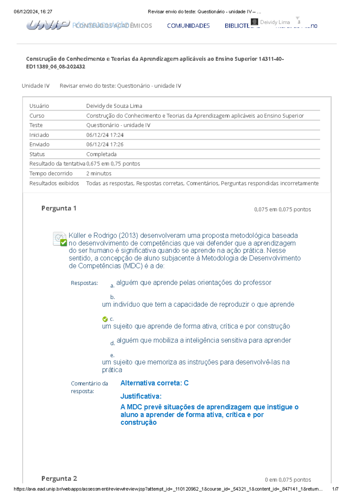 Q4 - Construção do Conhecimento e Teorias da Aprendizagem aplicáveis ao ...