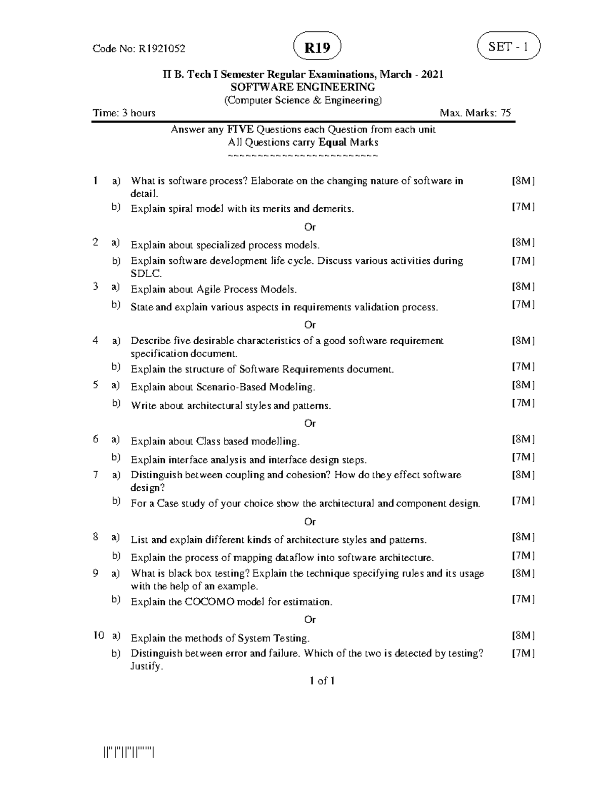 Software Engineering March 2021 (1) - II B. Tech I Semester Regular ...