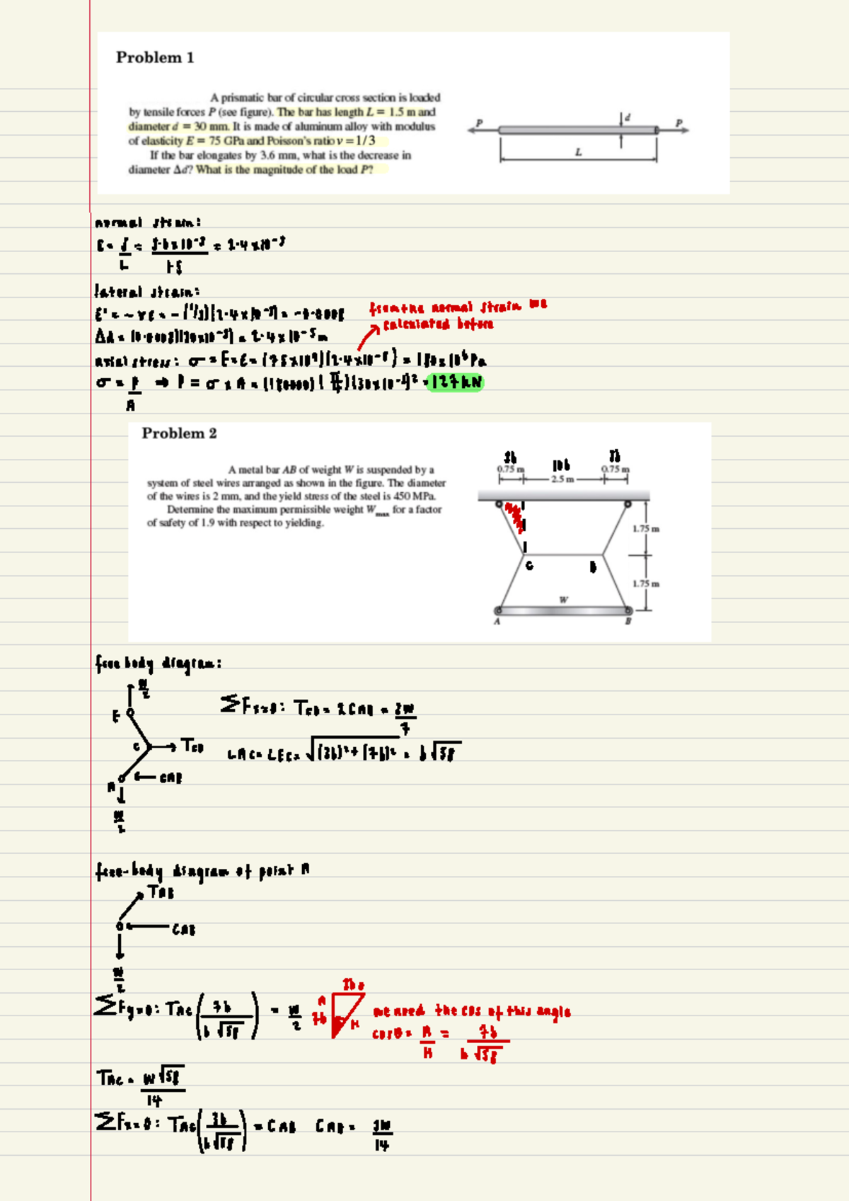 Quiz 1 Practice Problems - Mechanics of Materials Concepts - Studocu
