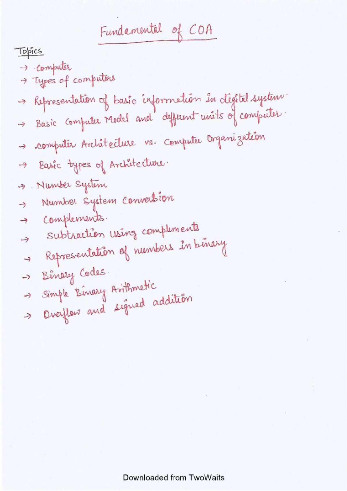 Fundamental of COA - This is the notes of COA unit 1 - Fundamental of ...