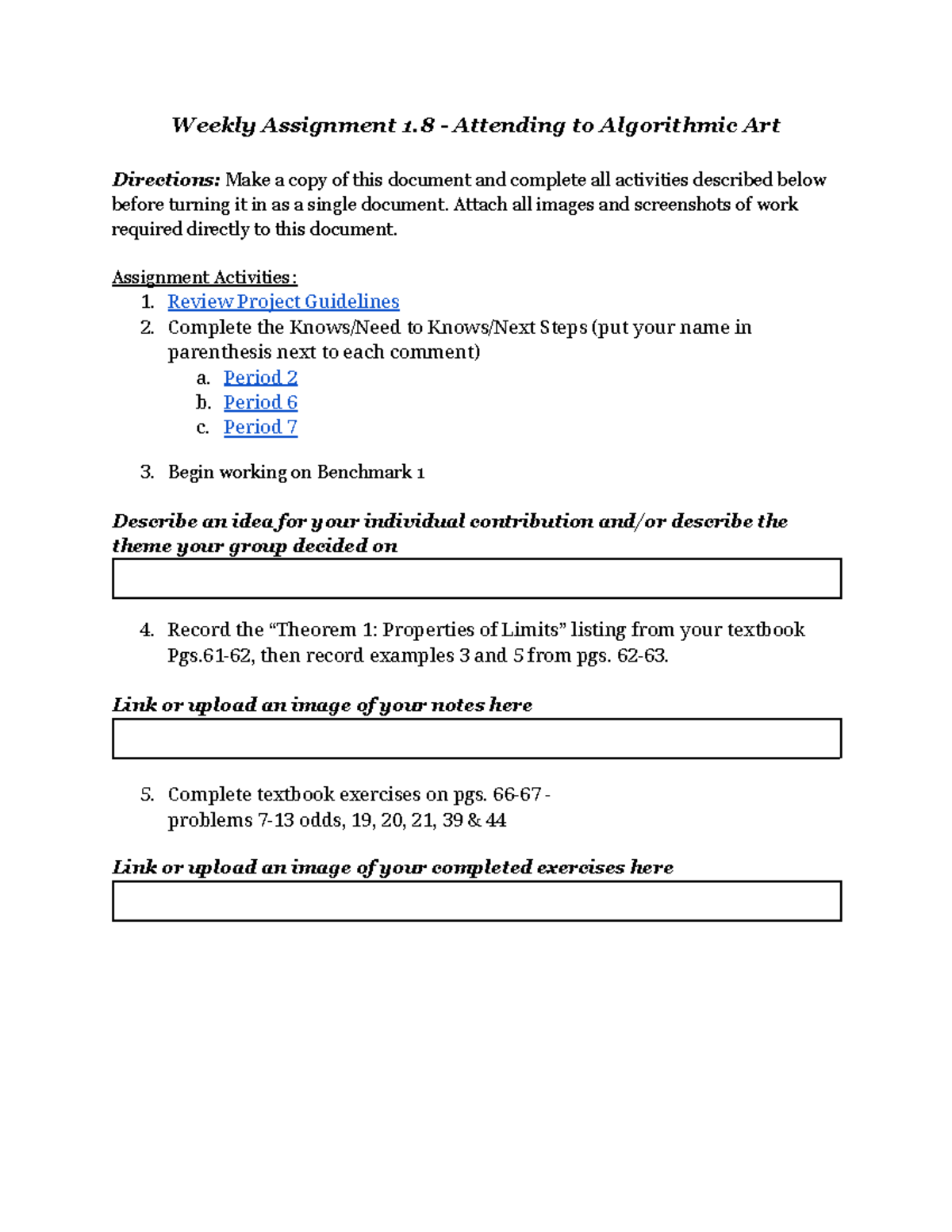 HC1 Weekly Assignment 1.8: Algorithmic Art Activities - Studocu