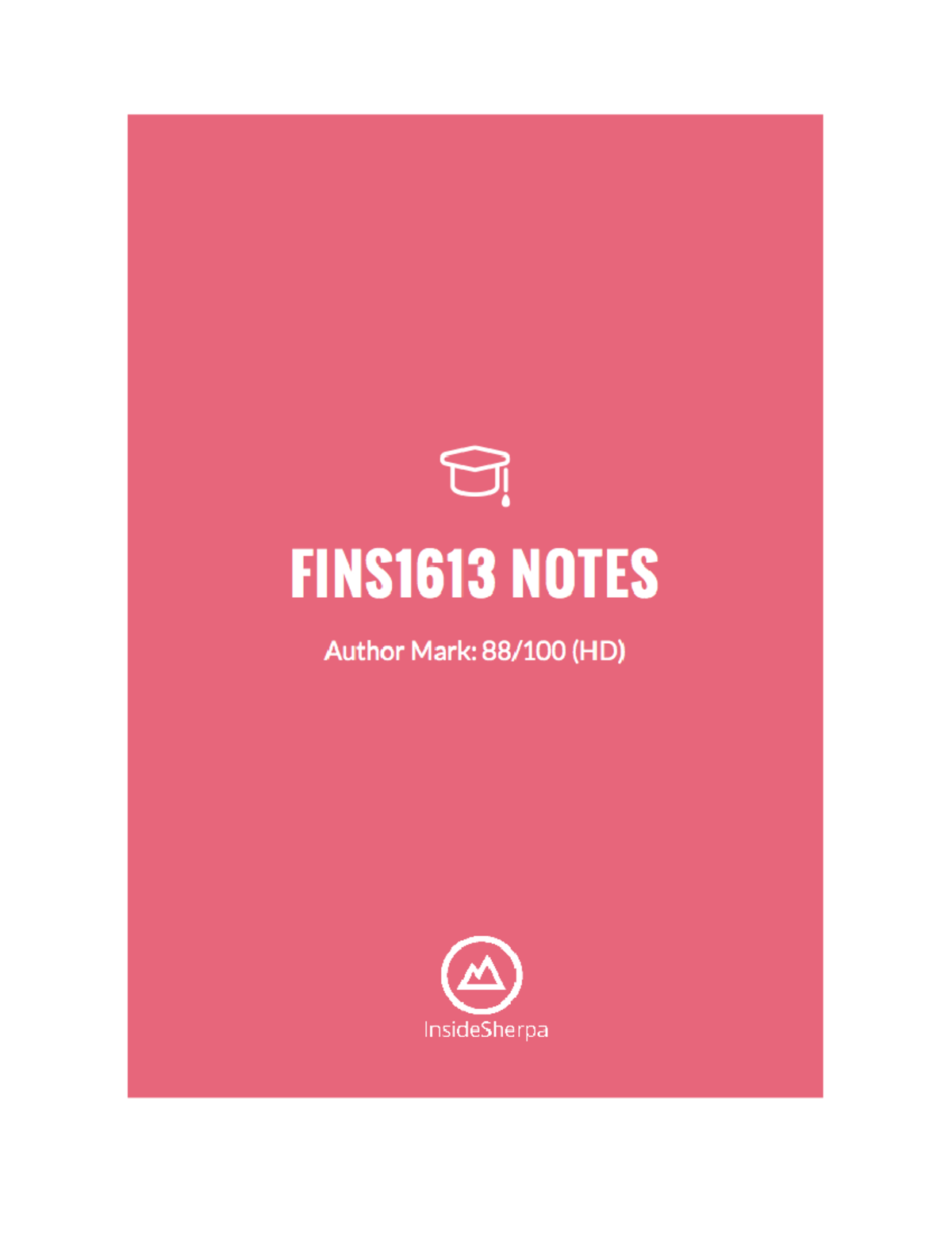 FINS1613+Notes - Lecture notes 1-10 - FINS1613 Notes 1. Introduction ...