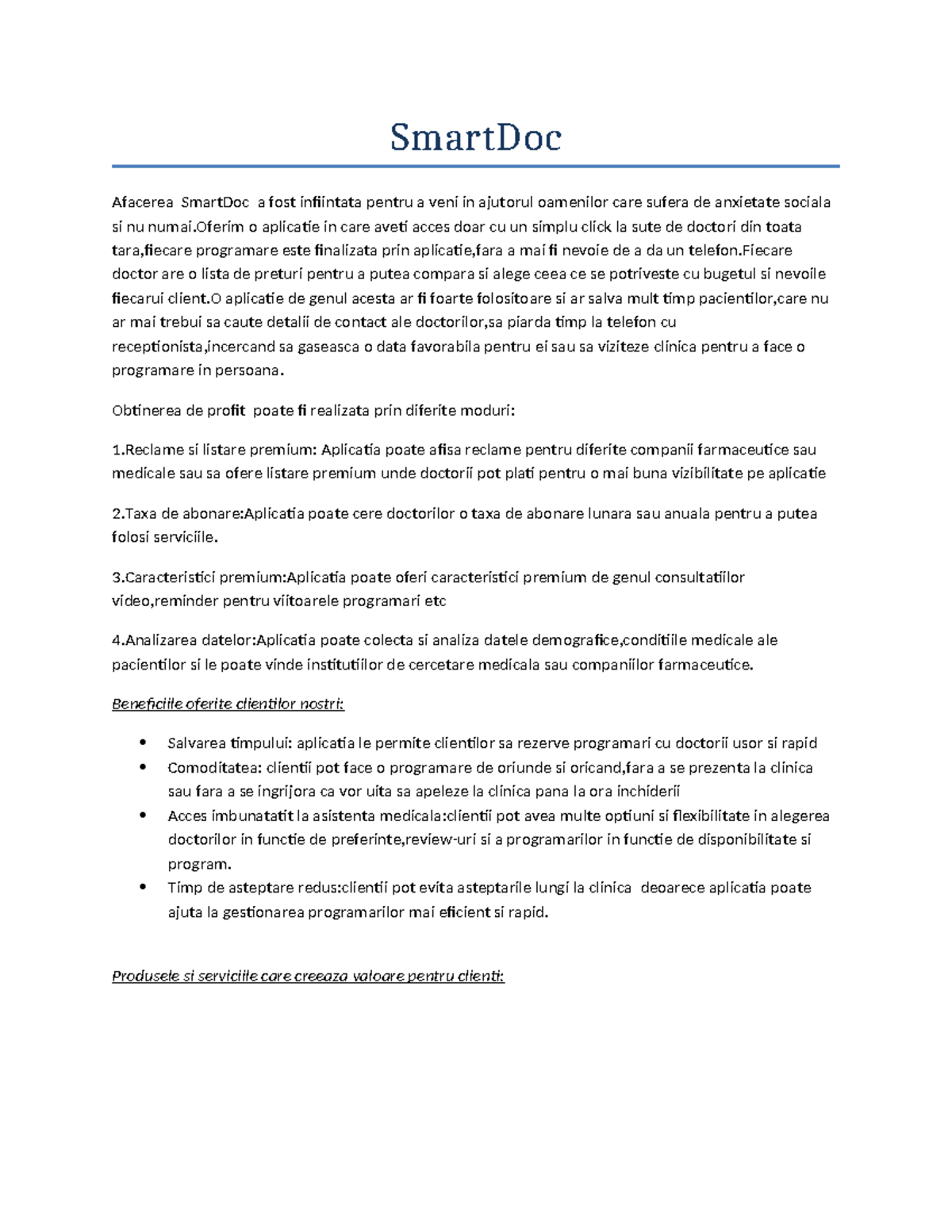 SmartDoc: Aplicație pentru Gestionarea Programărilor Medicale - Studocu