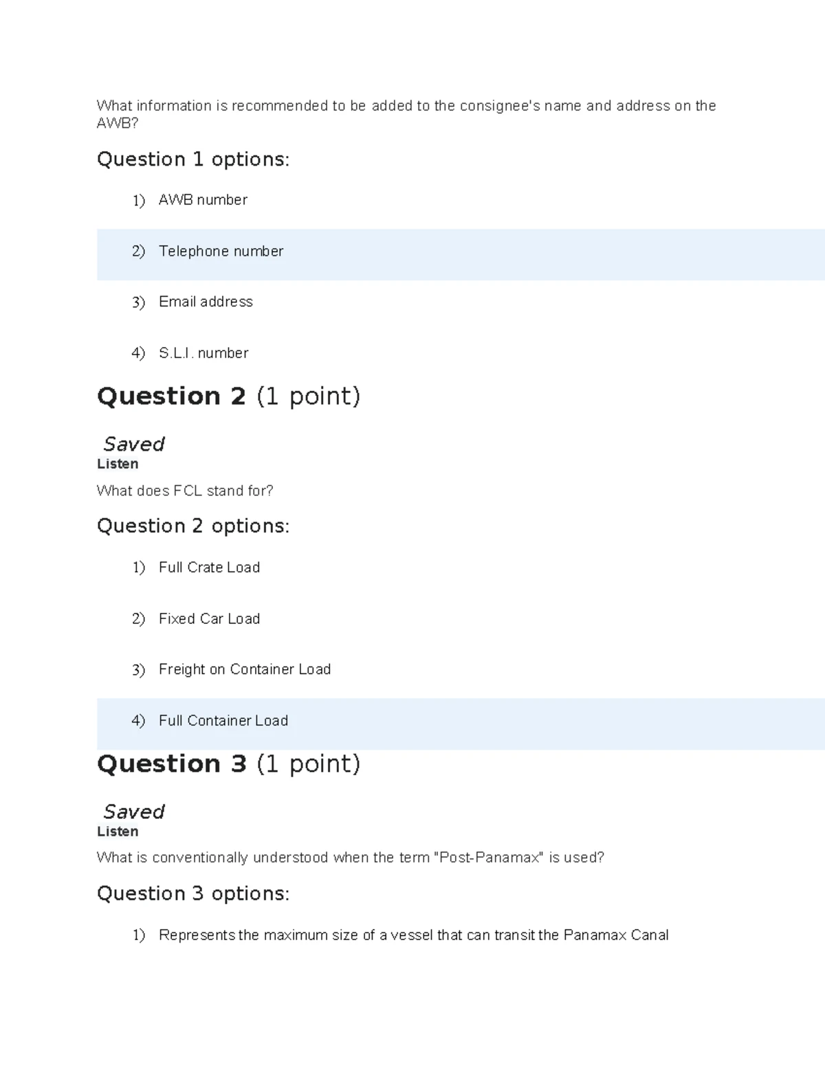 Logistics Quiz 12: Key Concepts and Questions on Shipping and Ports ...